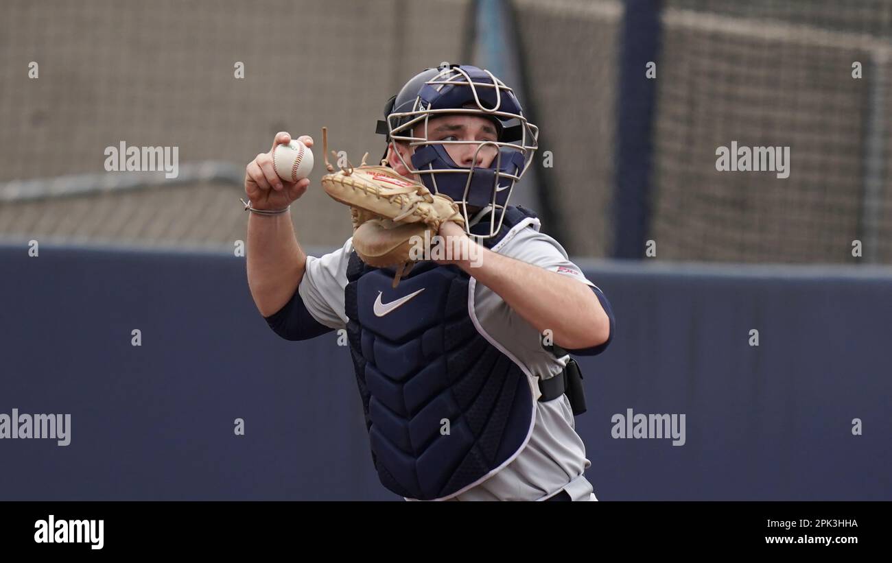 UConn catcher Matt Garbowski (5) during an NCAA baseball game against
