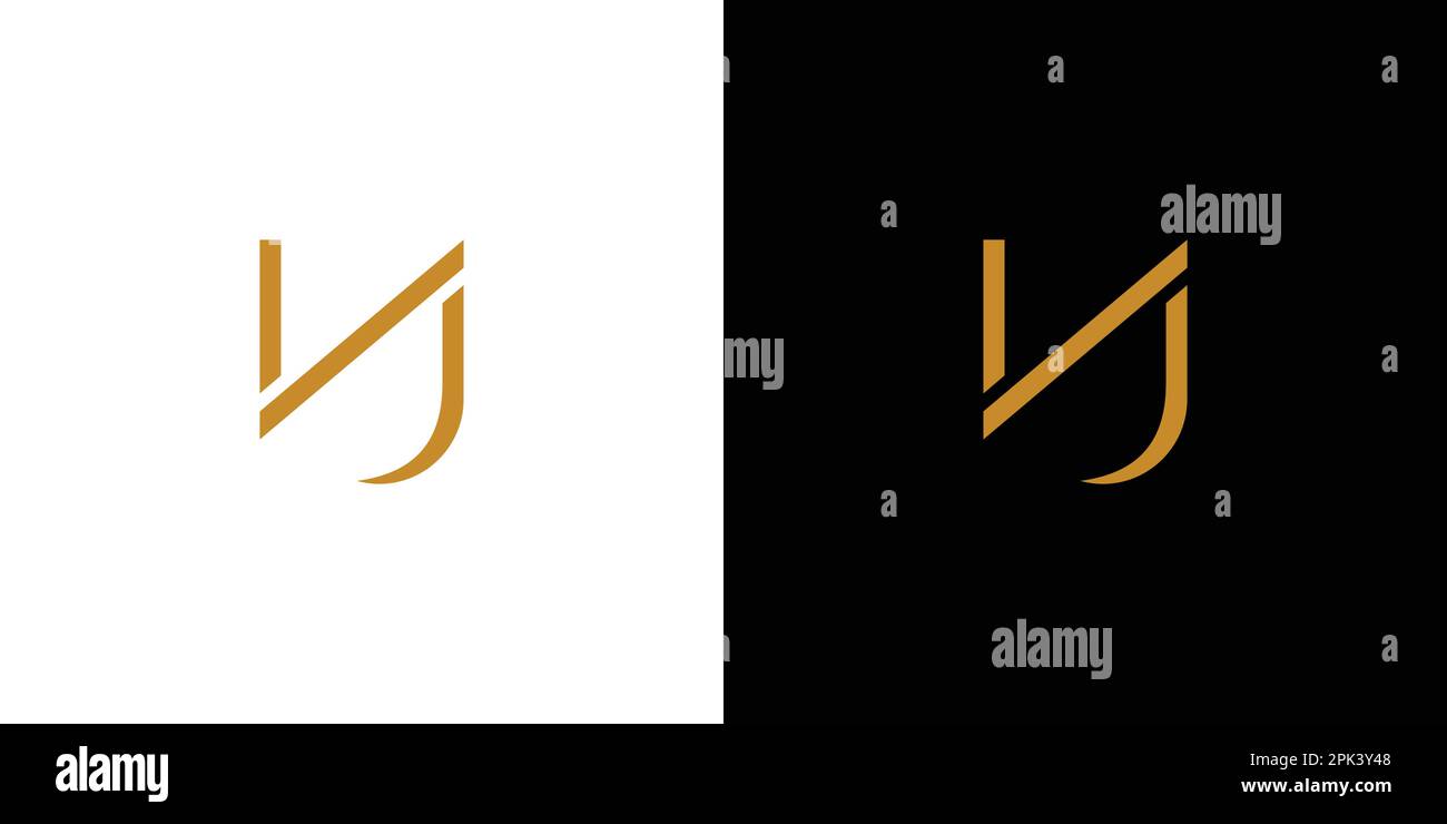 Luxuriöses und modernes NJ-Logo-Design Stock Vektor
