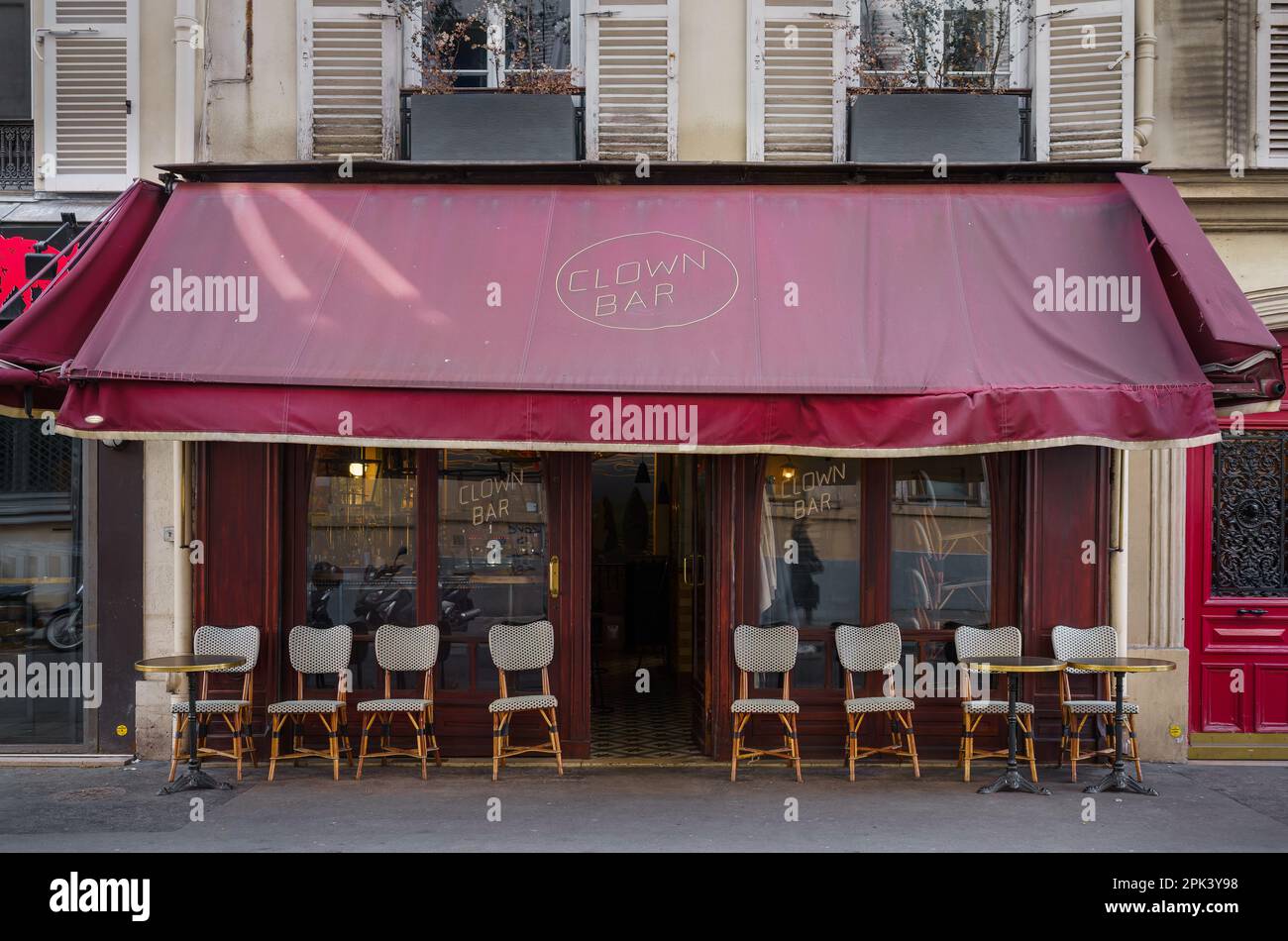 Le Clown Bar Restaurant in Paris, Frankreich. 24. März 2023. Stockfoto