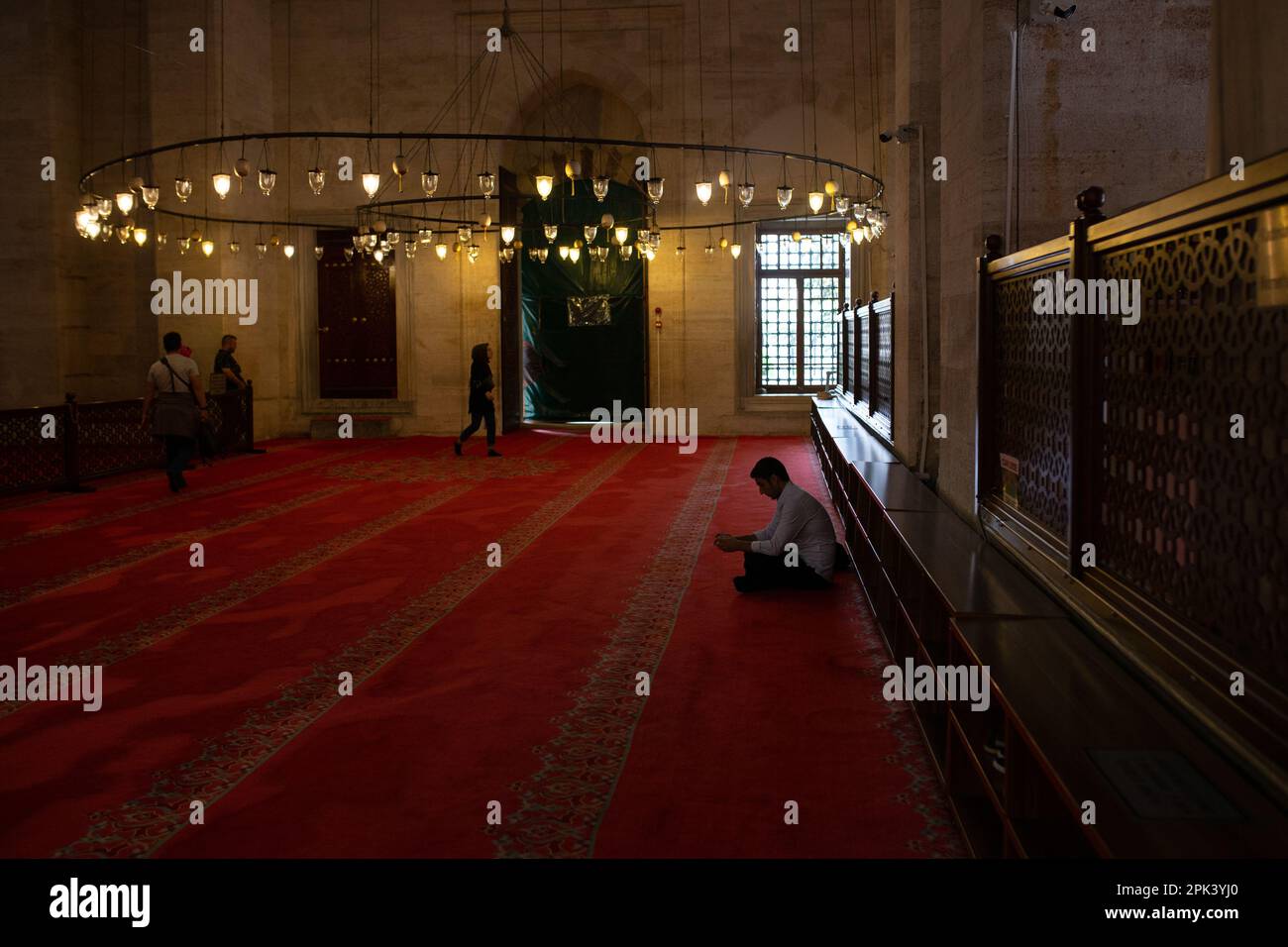 Innere der Blauen Moschee, Istanbul, Türkei Stockfoto