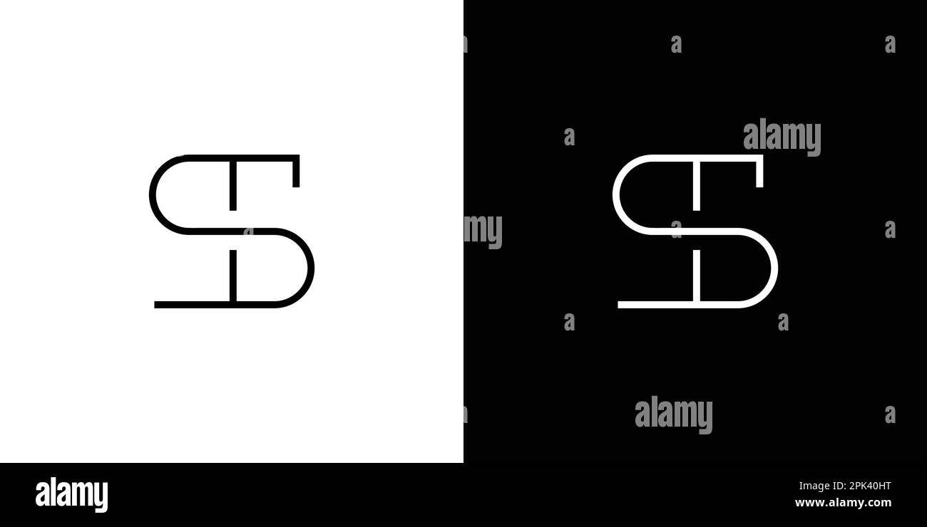 Modernes und einzigartiges Logo mit den ST-Initialen Stock Vektor