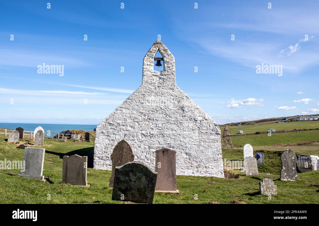 Eglwys Grog Holy Cross Church Mwnt Bay Pembrokeshire West Wales Stockfoto