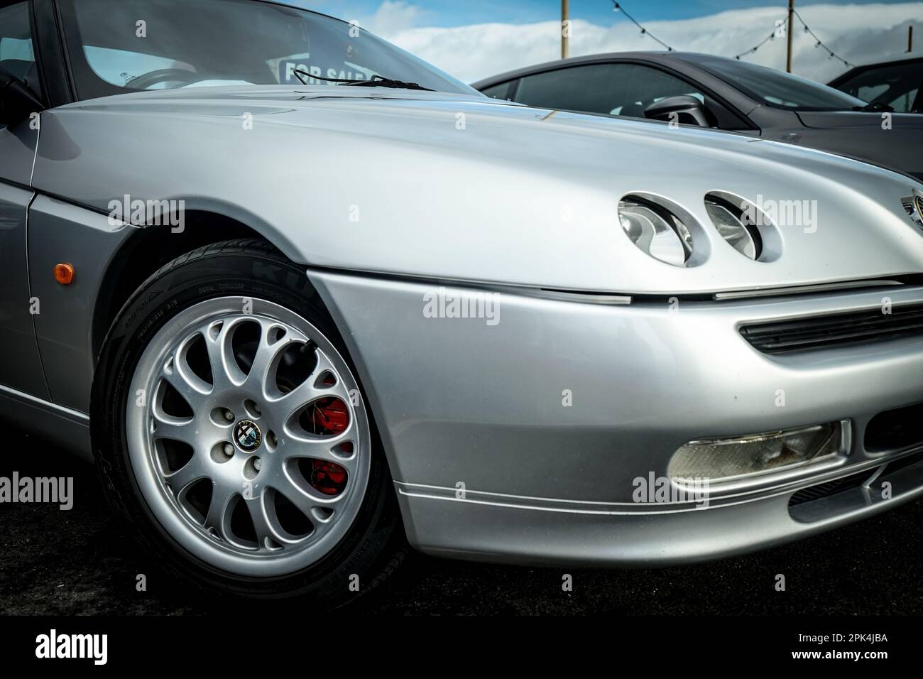 Alfa Romeo GTV Silberfront Stockfoto