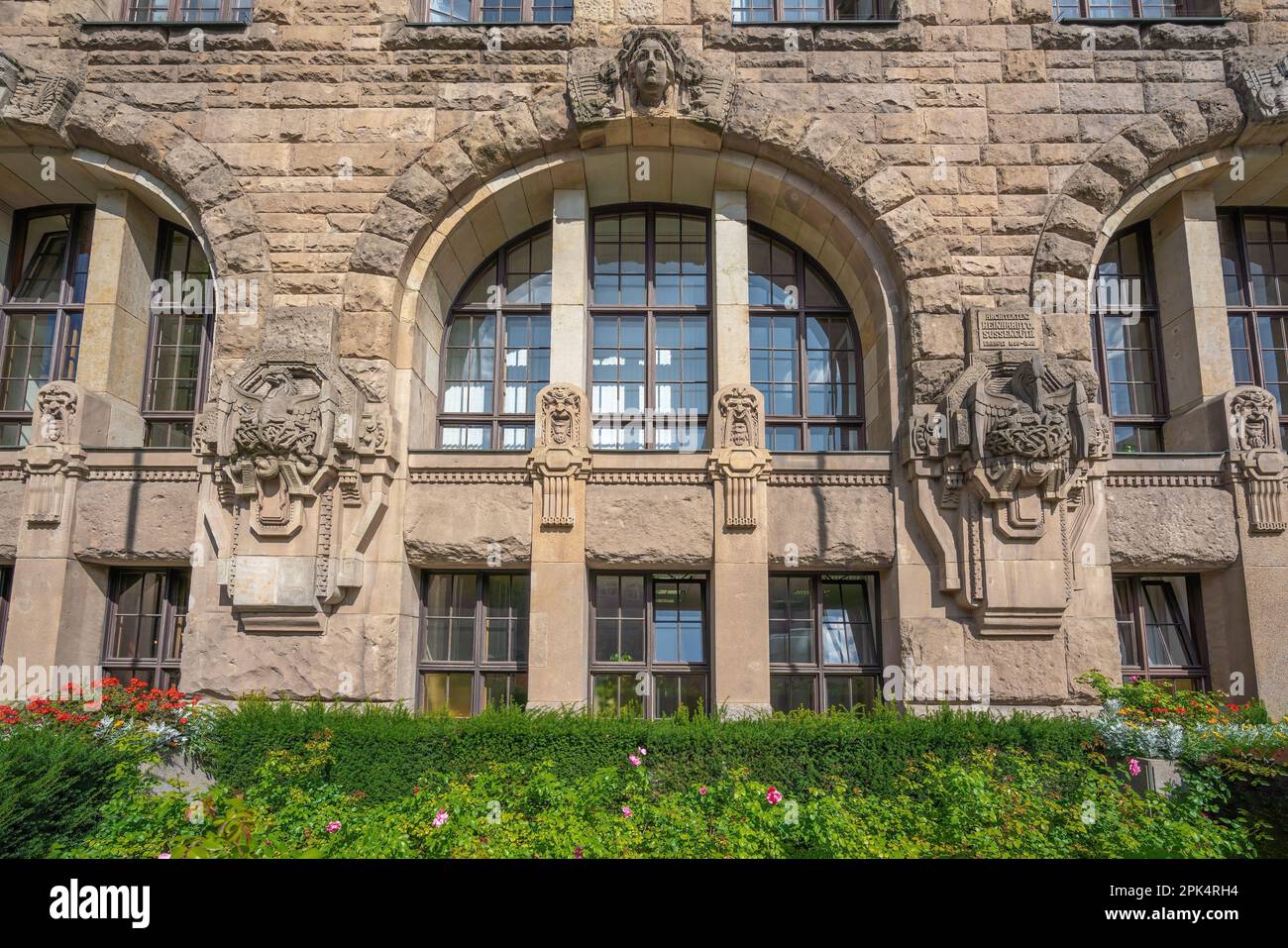 Charlottenburg Rathausfassade Details - Berlin, Deutschland Stockfoto