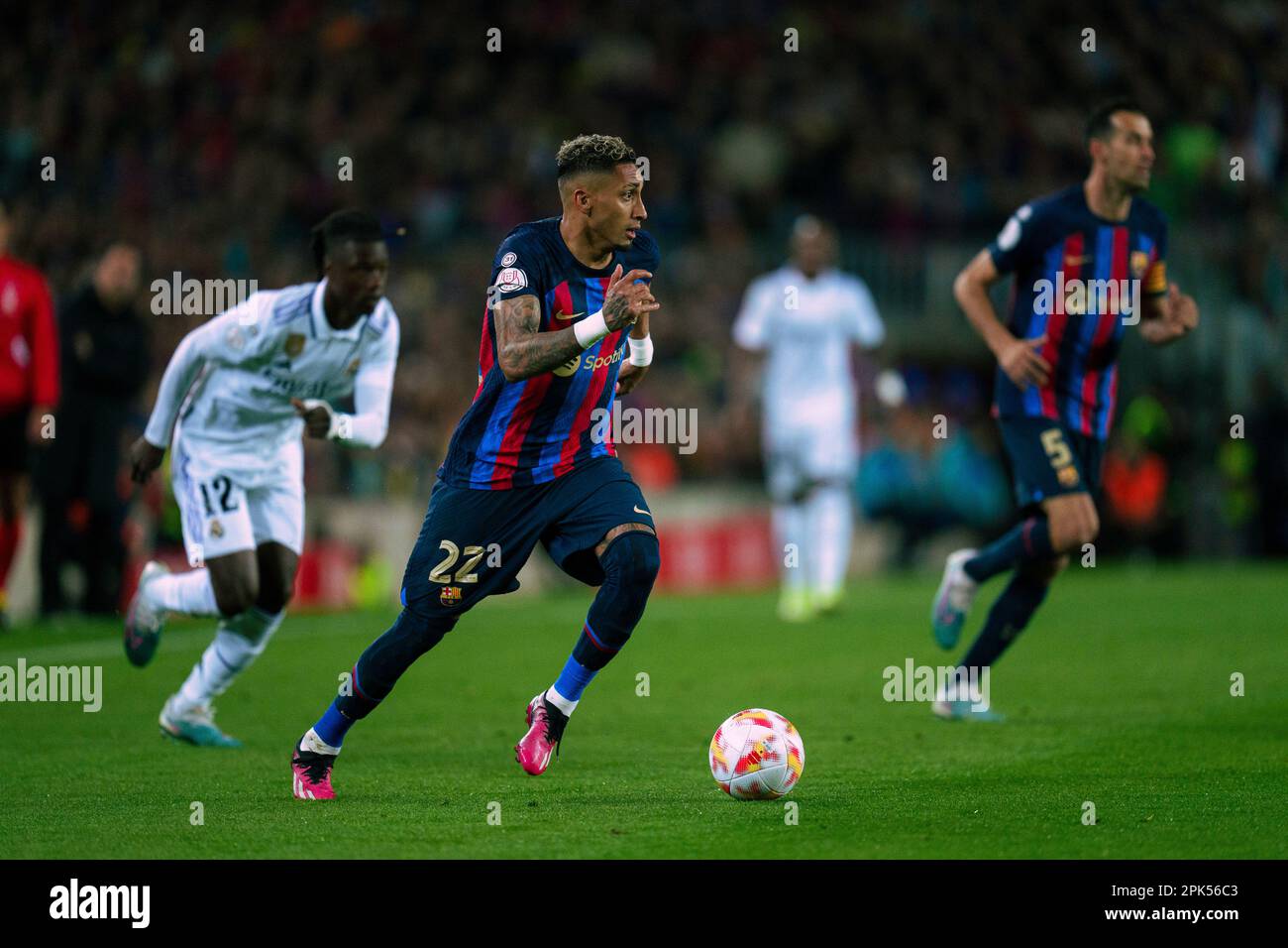 Barcelona, Spanien, 5. April 2023. Spanien – Fußball – King's Cup – zweites Bein – Halbfinale – FC Barcelona gegen Real Madrid CF. Kredit: Joan G/Alamy Live News Stockfoto