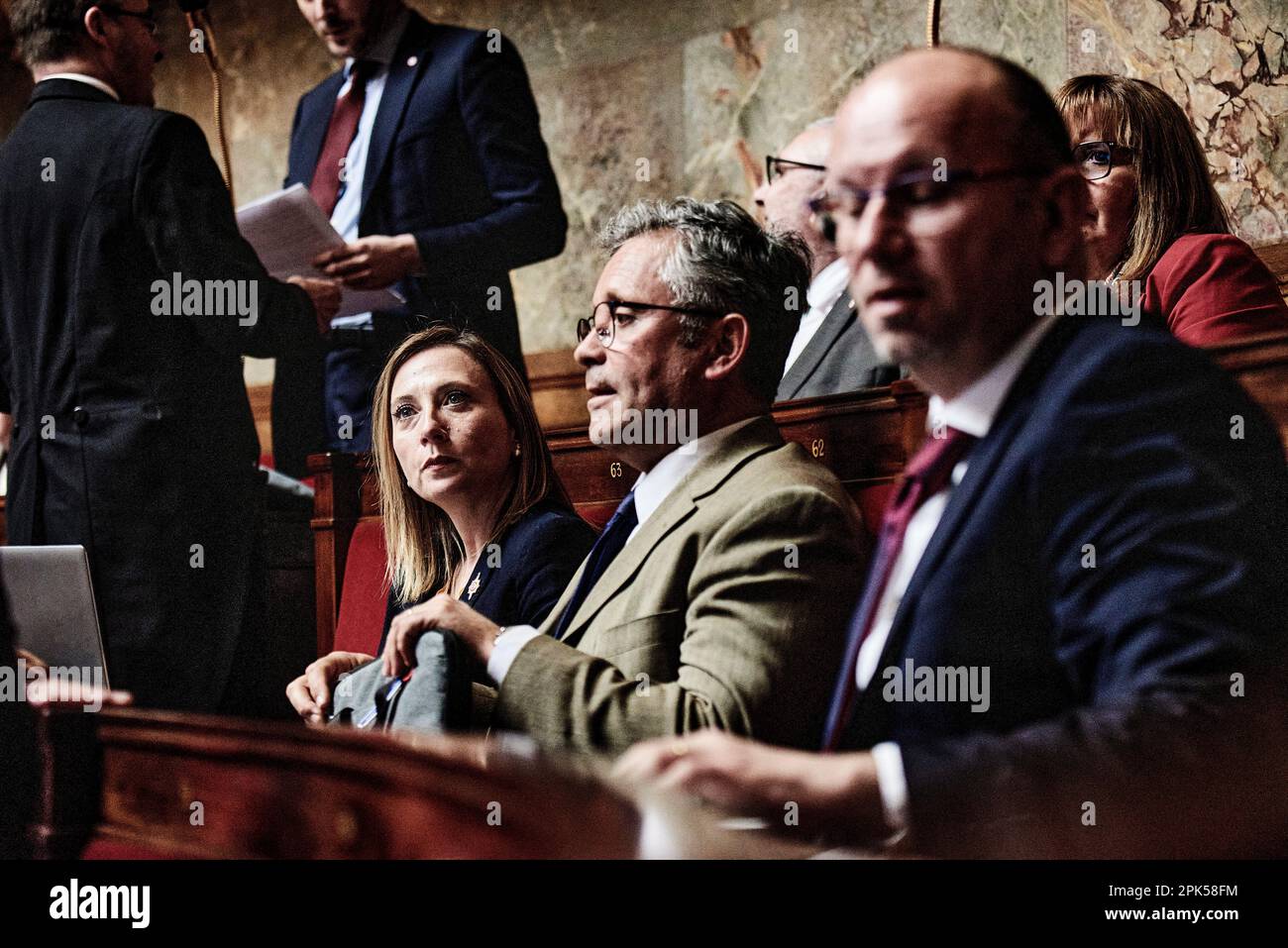 Antonin Burat / Le Pictorium - Fragestunde der Regierung vom 4. April 2023 in der Nationalversammlung - 4/4/2023 - Frankreich / Ile-de-France (Region) / Paris - Fragestunde an die Regierung am 4. April 2023 in der französischen Nationalversammlung. Stockfoto