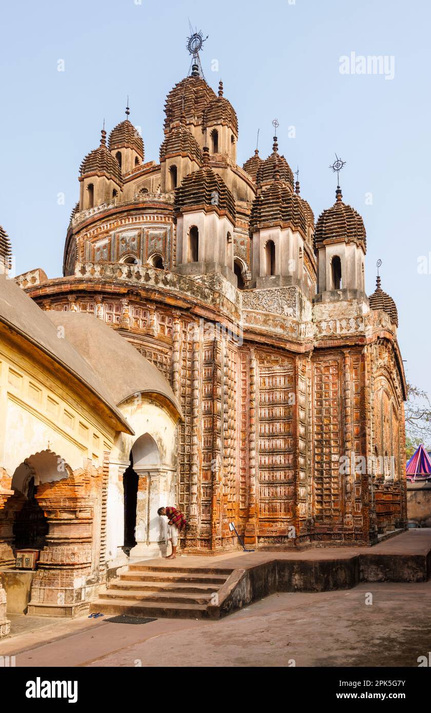 Lalji-Tempel im Kalna Rajbari-Komplex der Hindu-Tempel in Kalna oder Ambika Kalna, eine Stadt im Purba Bardhaman-Viertel in Westbengalen, Indien Stockfoto