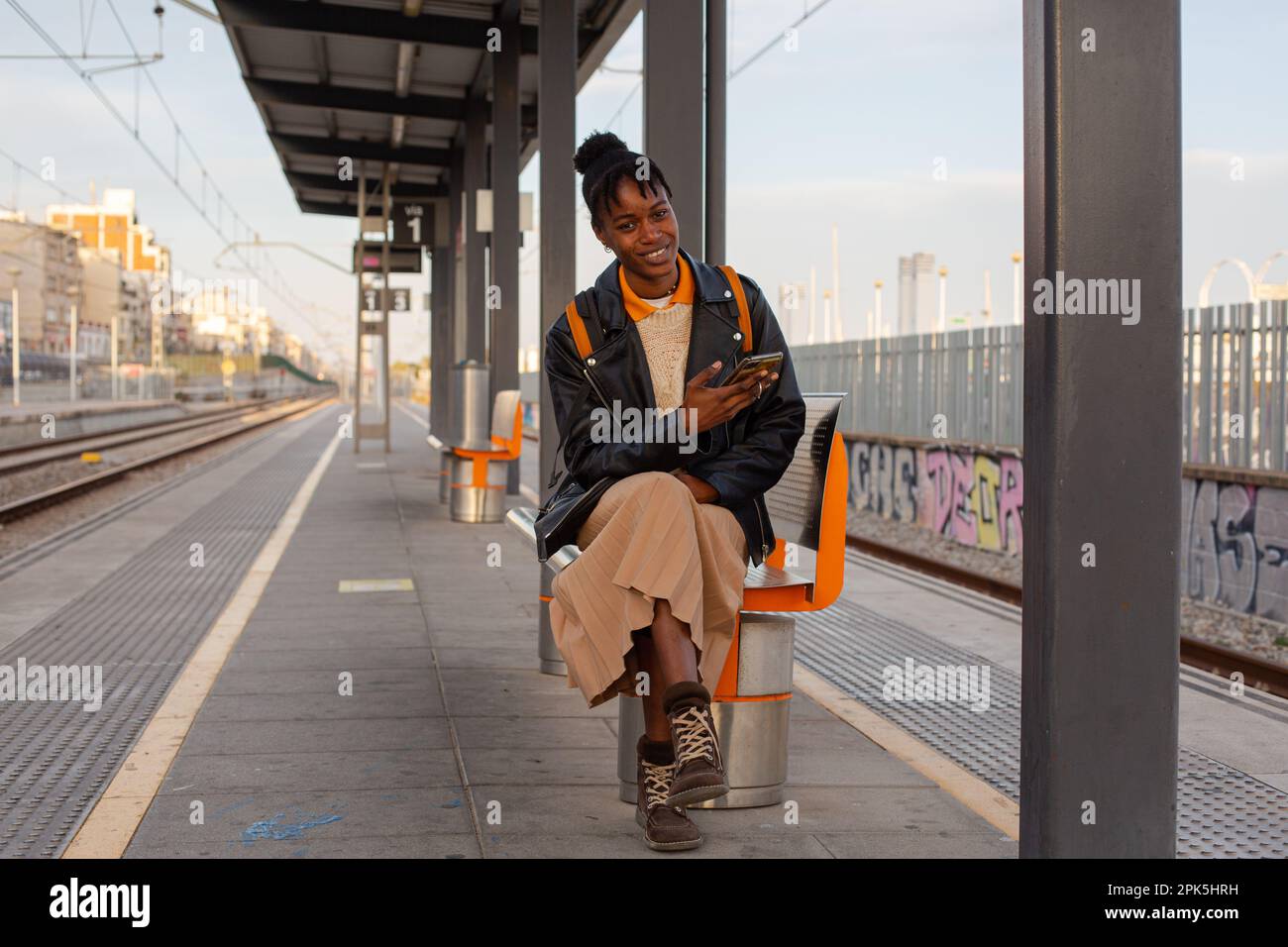 Bahnhof für afrikanische Mädchen Stockfoto