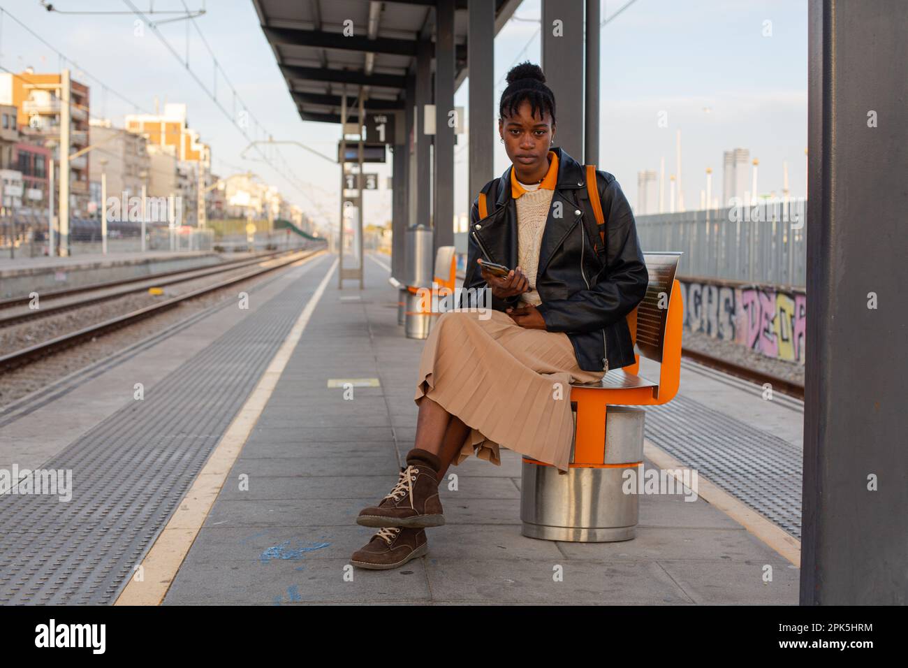 Bahnhof für afrikanische Mädchen Stockfoto