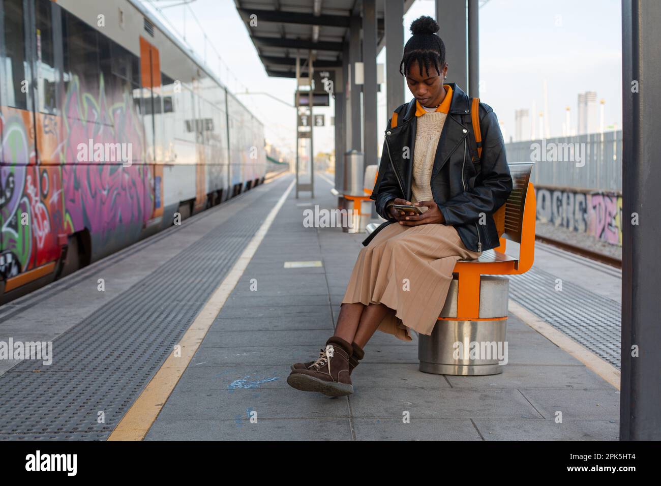 Bahnhof für afrikanische Mädchen Stockfoto