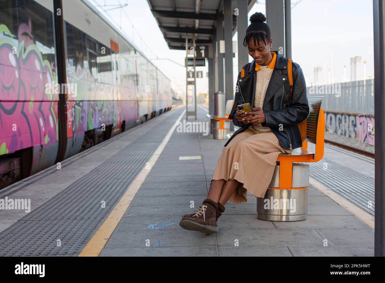 Bahnhof für afrikanische Mädchen Stockfoto