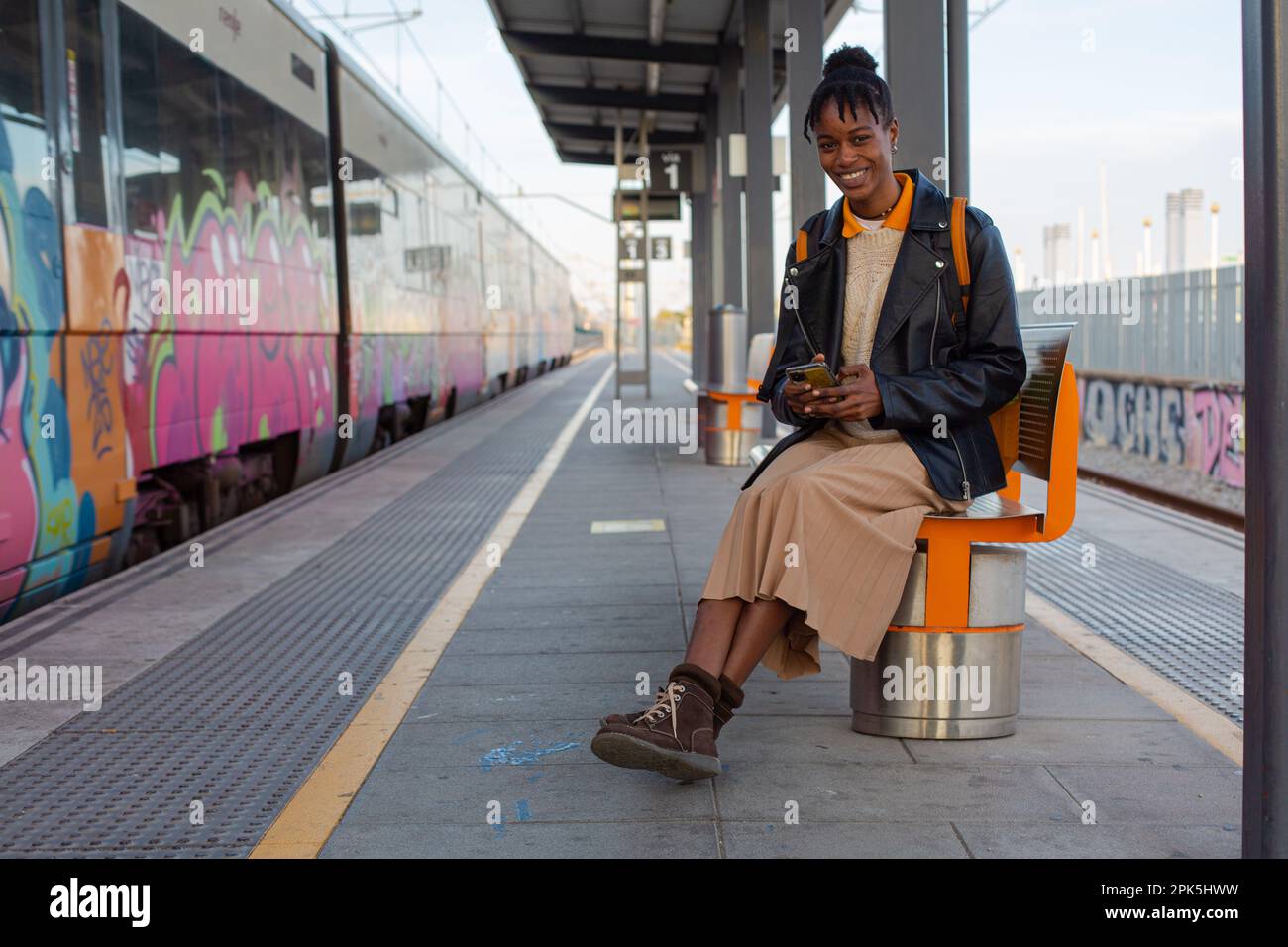 Bahnhof für afrikanische Mädchen Stockfoto