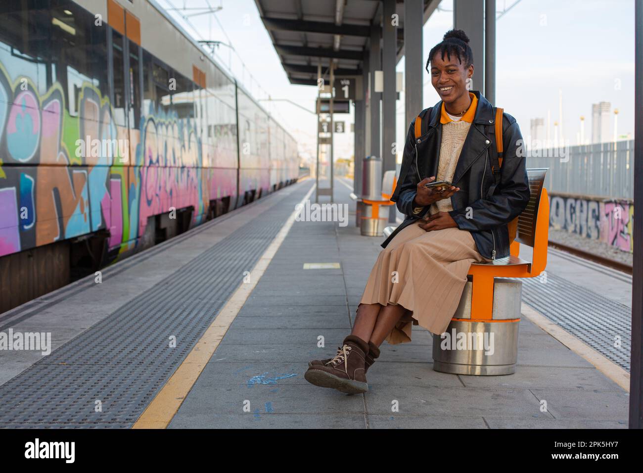 Bahnhof für afrikanische Mädchen Stockfoto