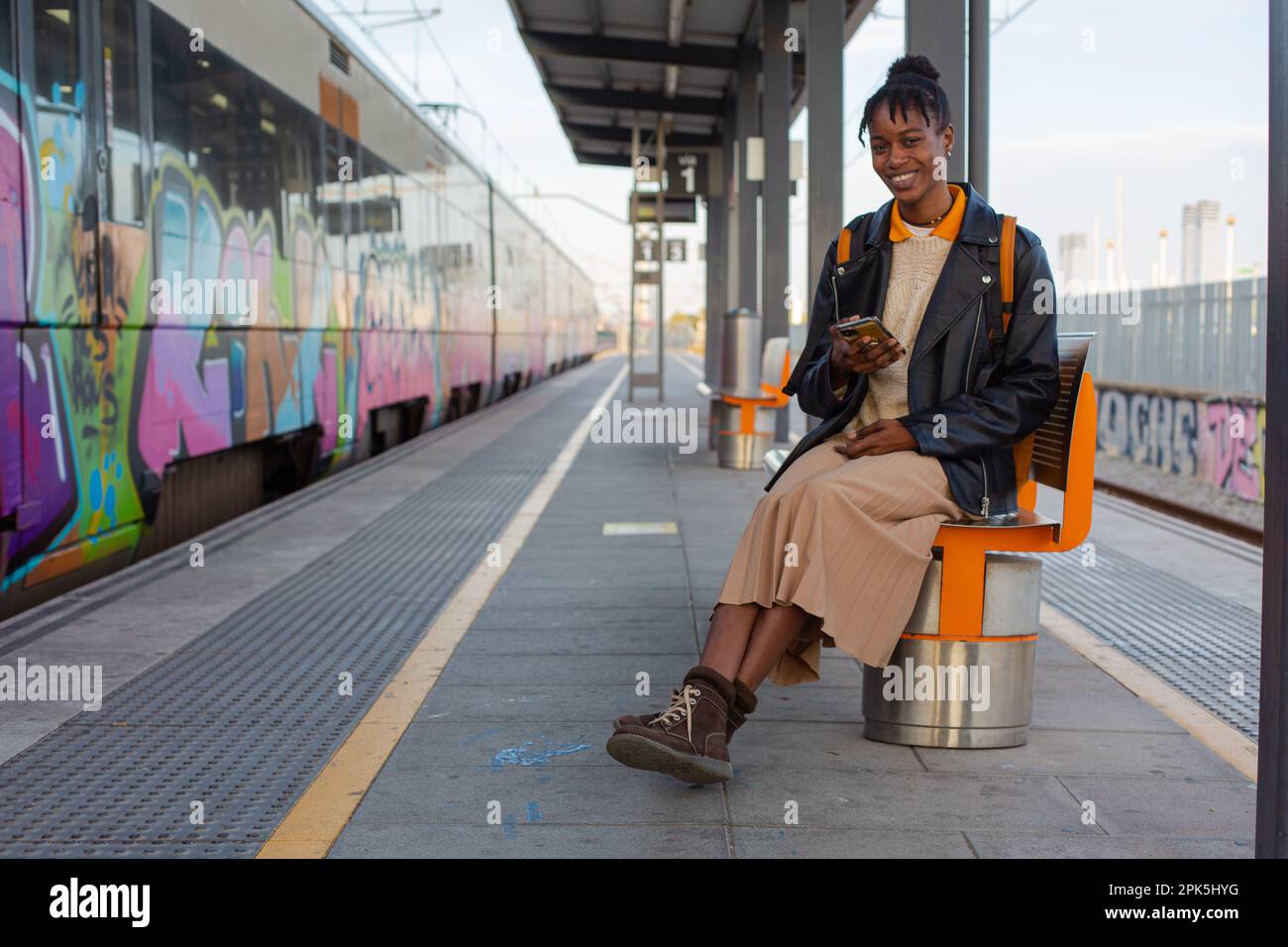 Bahnhof für afrikanische Mädchen Stockfoto