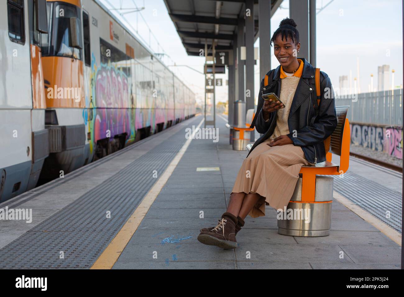 Bahnhof für afrikanische Mädchen Stockfoto
