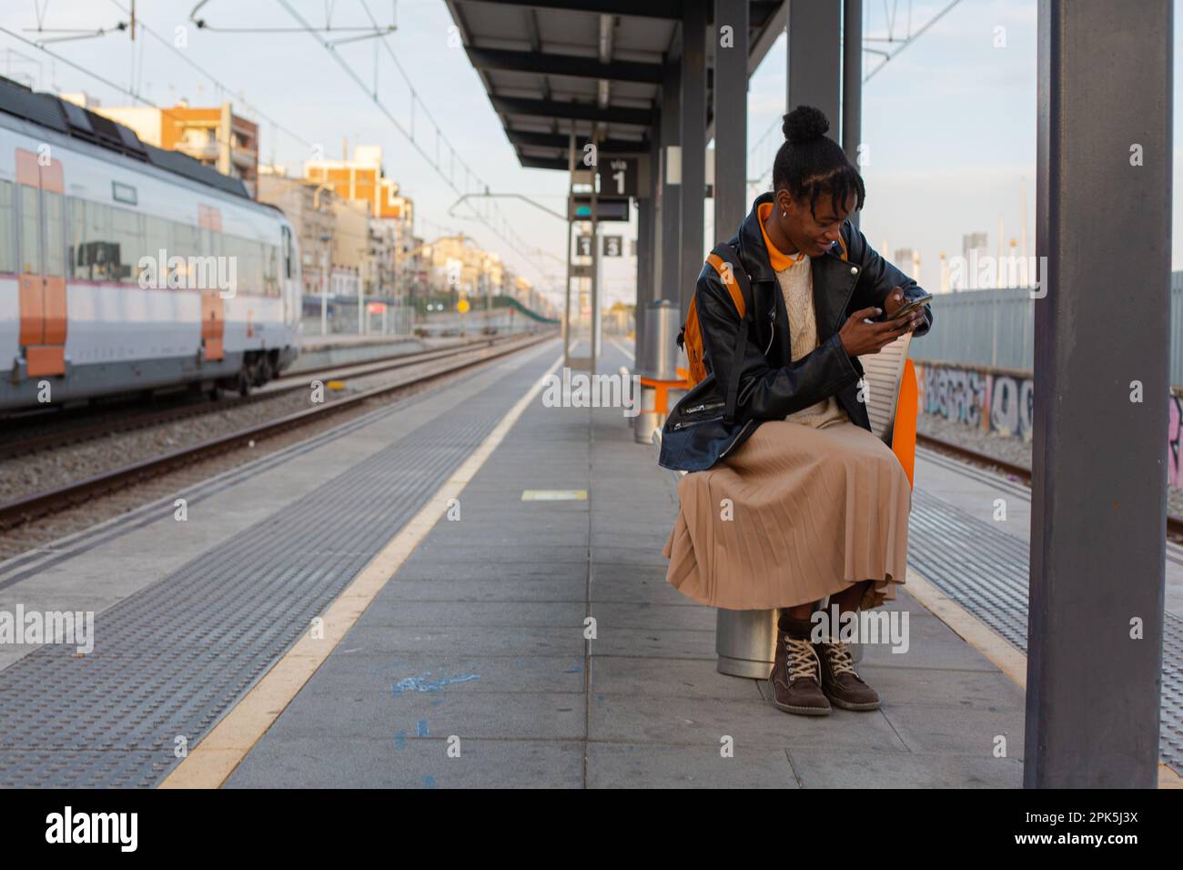 Bahnhof für afrikanische Mädchen Stockfoto