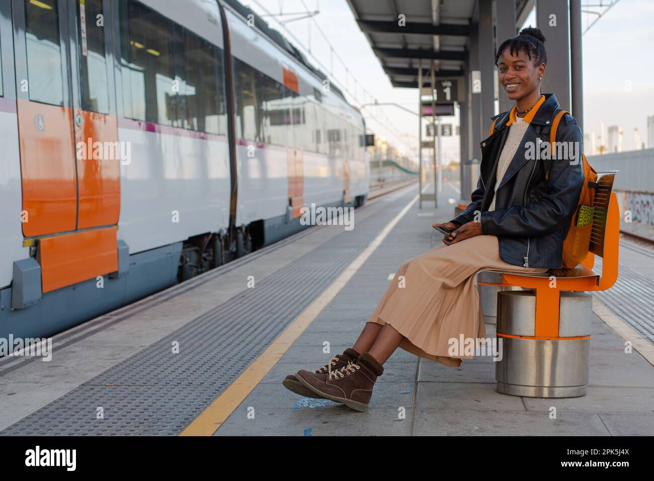 Bahnhof für afrikanische Mädchen Stockfoto
