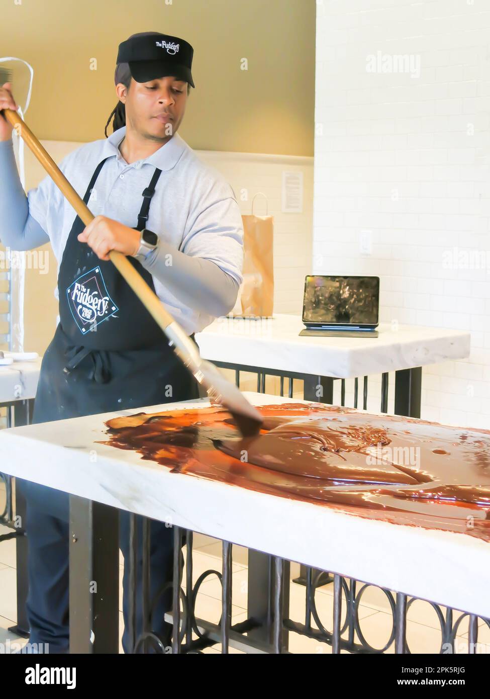 Gehärtete Flüssige Schokolade Stockfoto