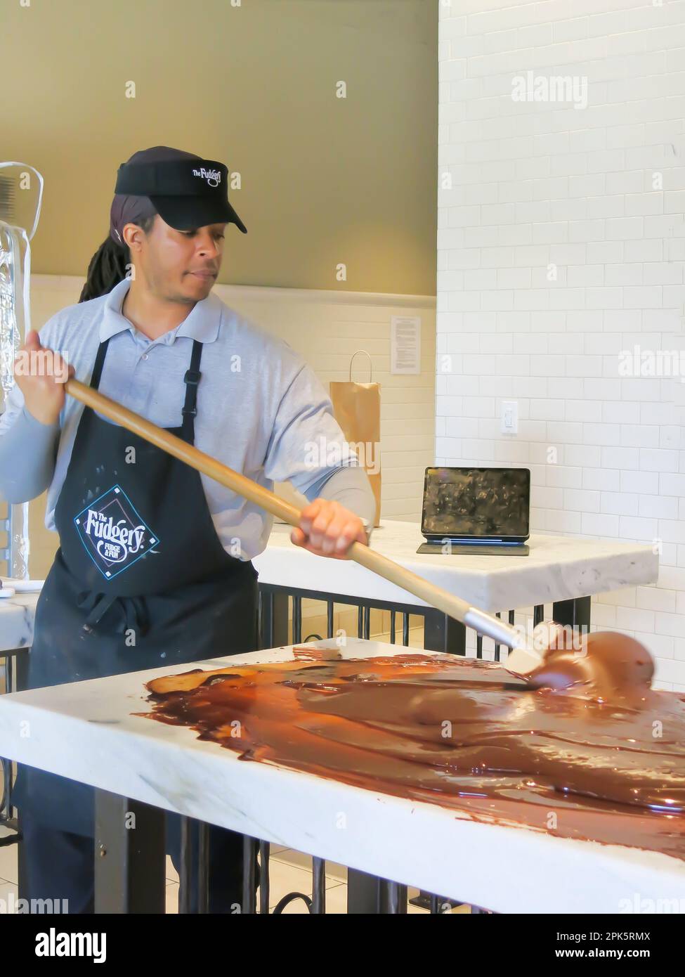 Gehärtete Flüssige Schokolade Stockfoto