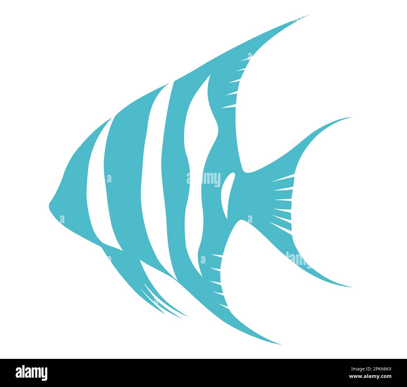 Vektor tropische Fische flache Silhouette Darstellung isoliert auf weißem Hintergrund. Stock Vektor