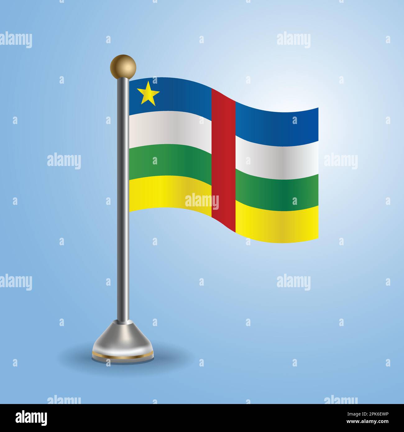 Staatsflagge der Zentralafrikanischen Republik. Nationales Symbol, Vektordarstellung Stock Vektor