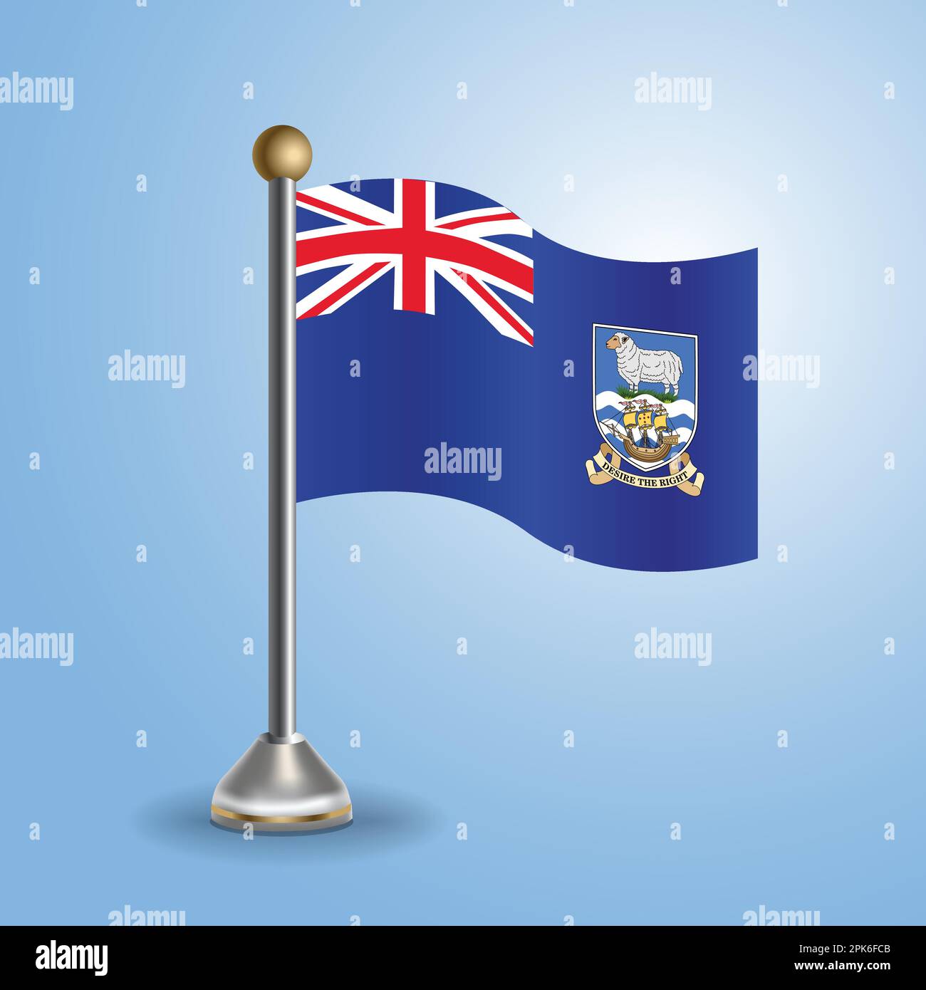 Tafel-Staatsflagge der Falklandinseln. Nationales Symbol, Vektordarstellung Stock Vektor