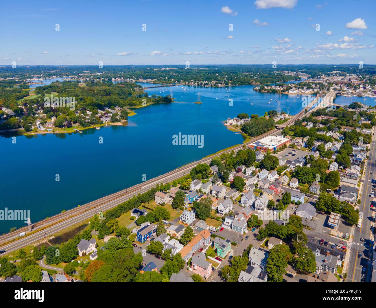 North River und Danvers River aus der Vogelperspektive von der