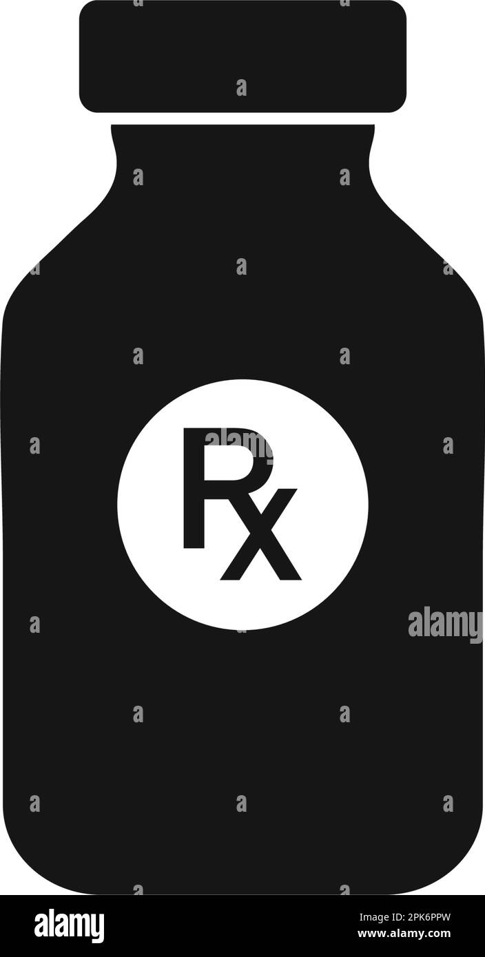 Symbol für medizinische Pille Flasche. Bearbeitbare Vektor-EPS-Symboldarstellung. Stock Vektor