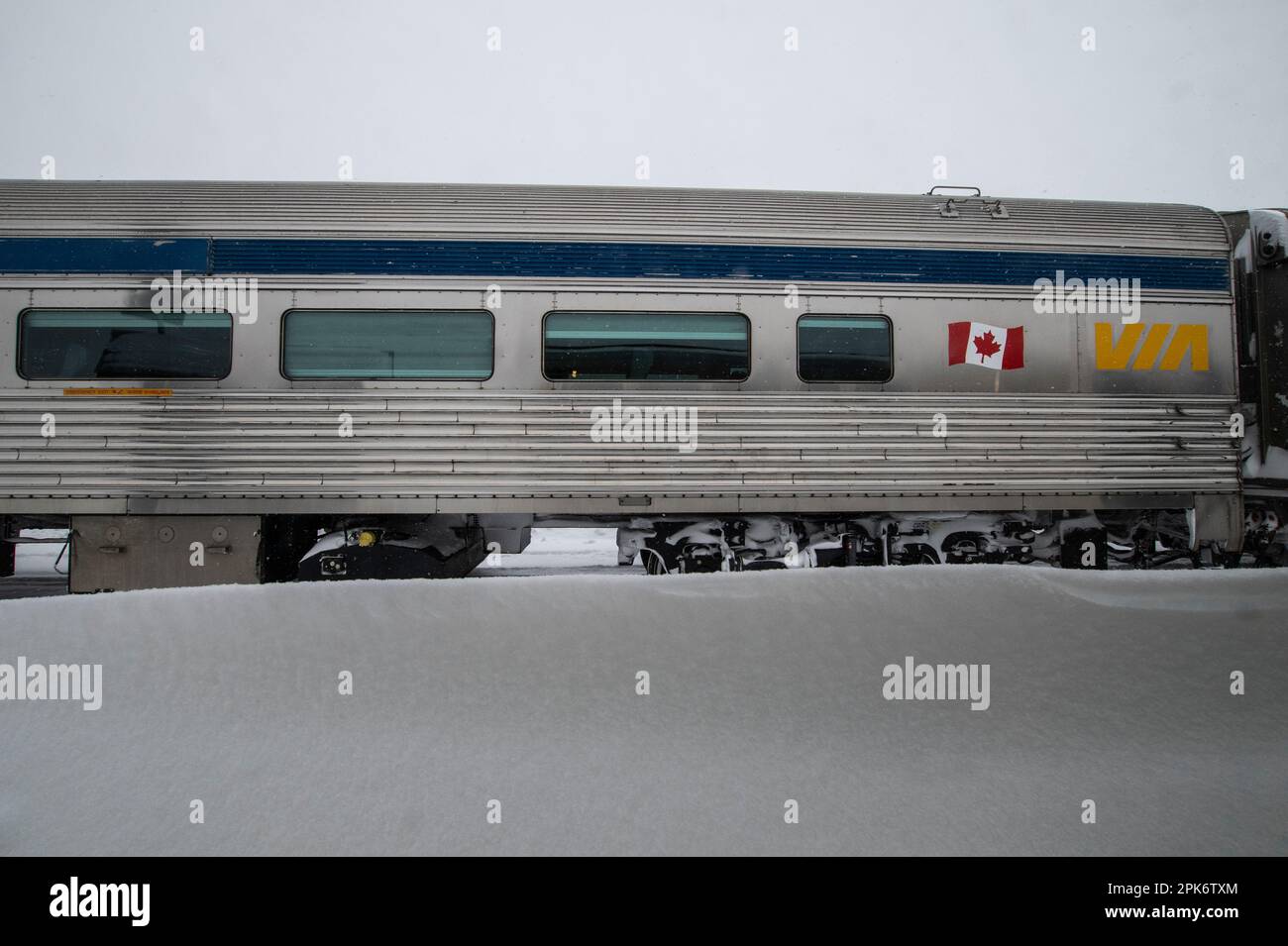Via Rail-Haltestelle am Thompson Station am Industriepark in Thompson, Manitoba, Kanada Stockfoto
