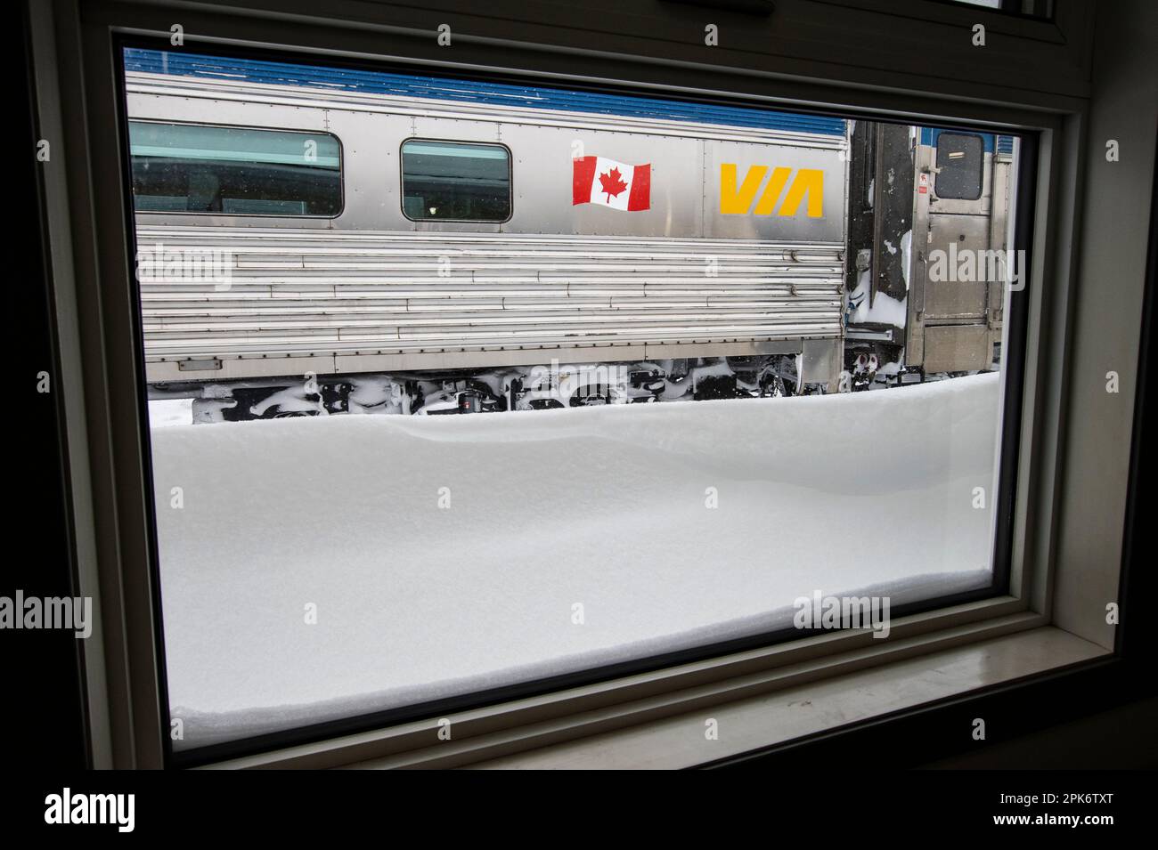 Via Rail-Haltestelle am Thompson Station am Industriepark in Thompson, Manitoba, Kanada Stockfoto
