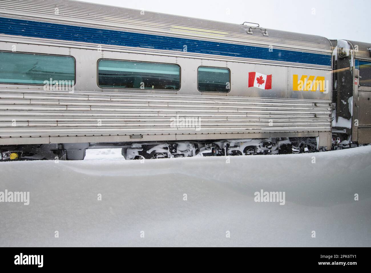 Via Rail-Haltestelle am Thompson Station am Industriepark in Thompson, Manitoba, Kanada Stockfoto