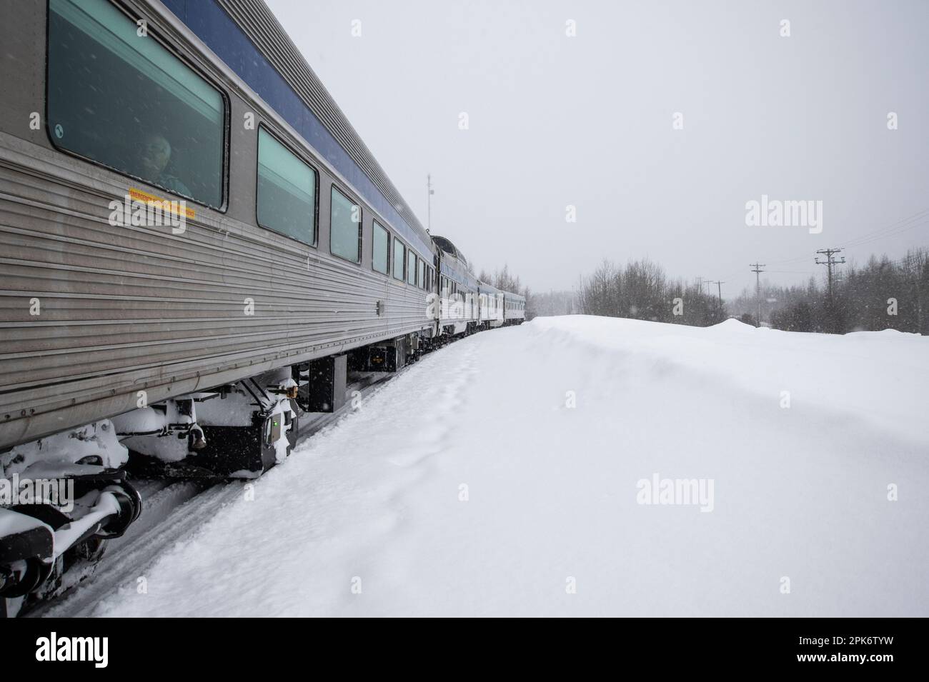 Via Rail-Haltestelle am Thompson Station am Industriepark in Thompson, Manitoba, Kanada Stockfoto