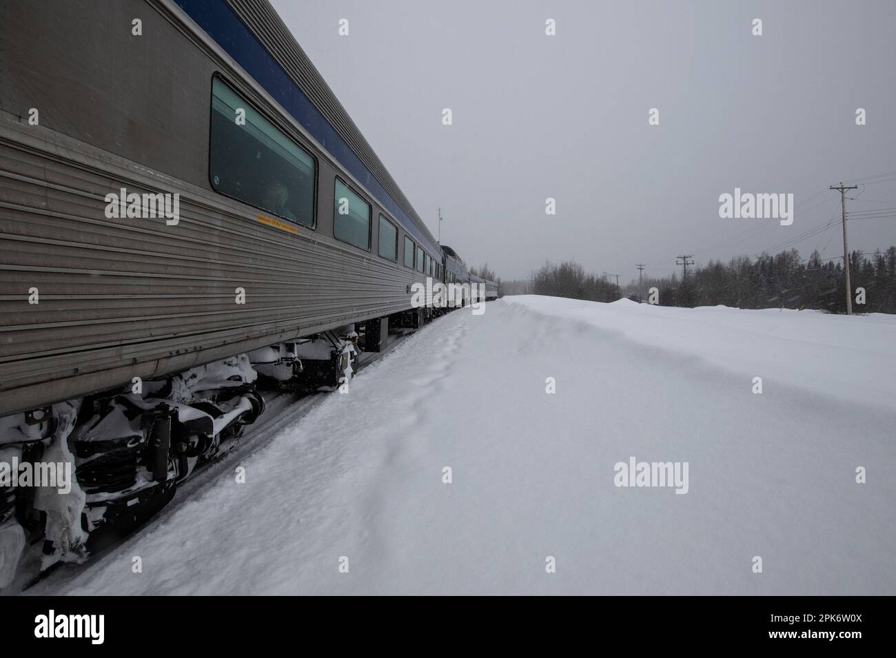 Via Rail-Haltestelle am Thompson Station am Industriepark in Thompson, Manitoba, Kanada Stockfoto