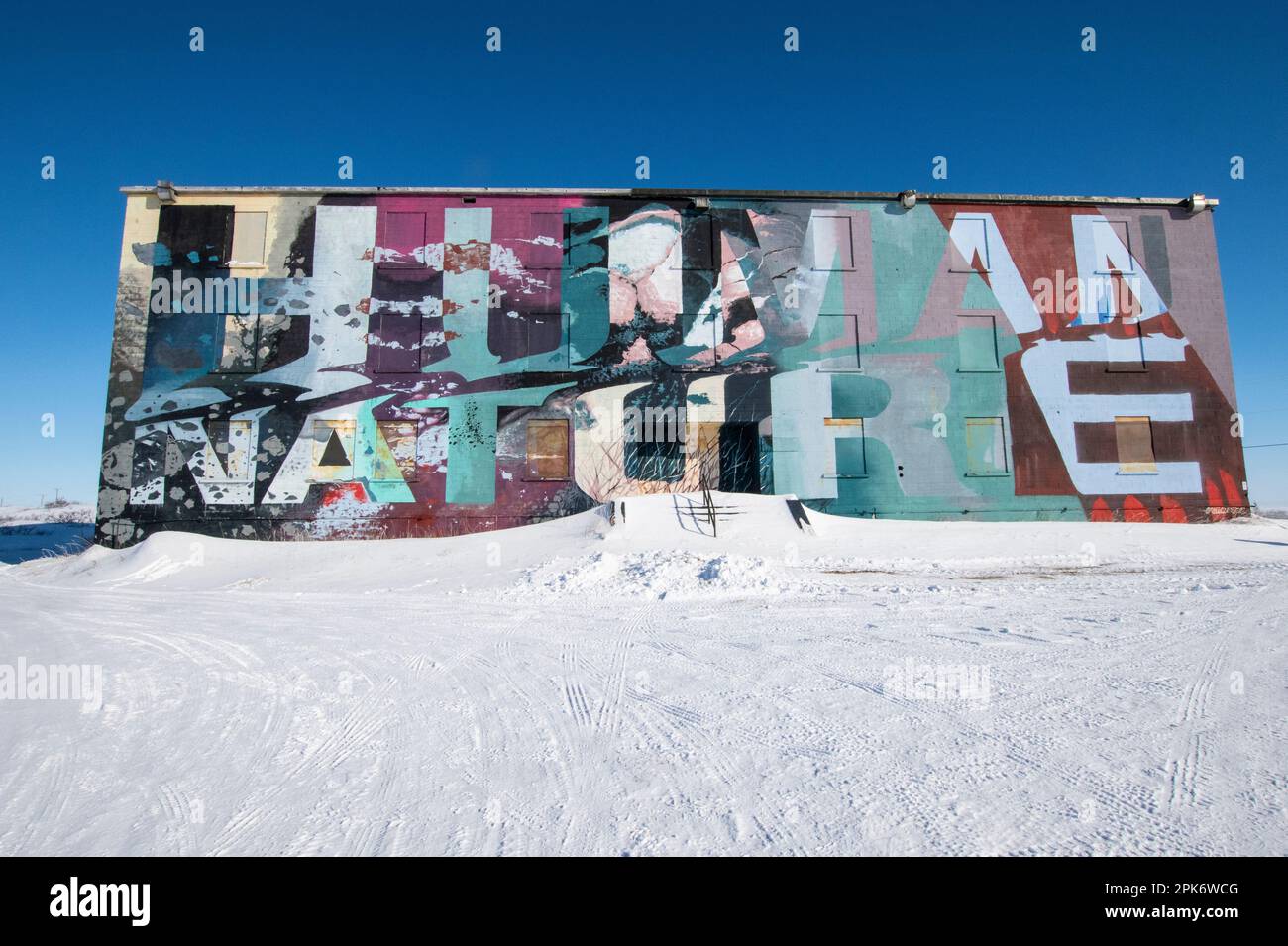 Wandbild der menschlichen Natur in Churchill, Manitoba, Kanada Stockfoto