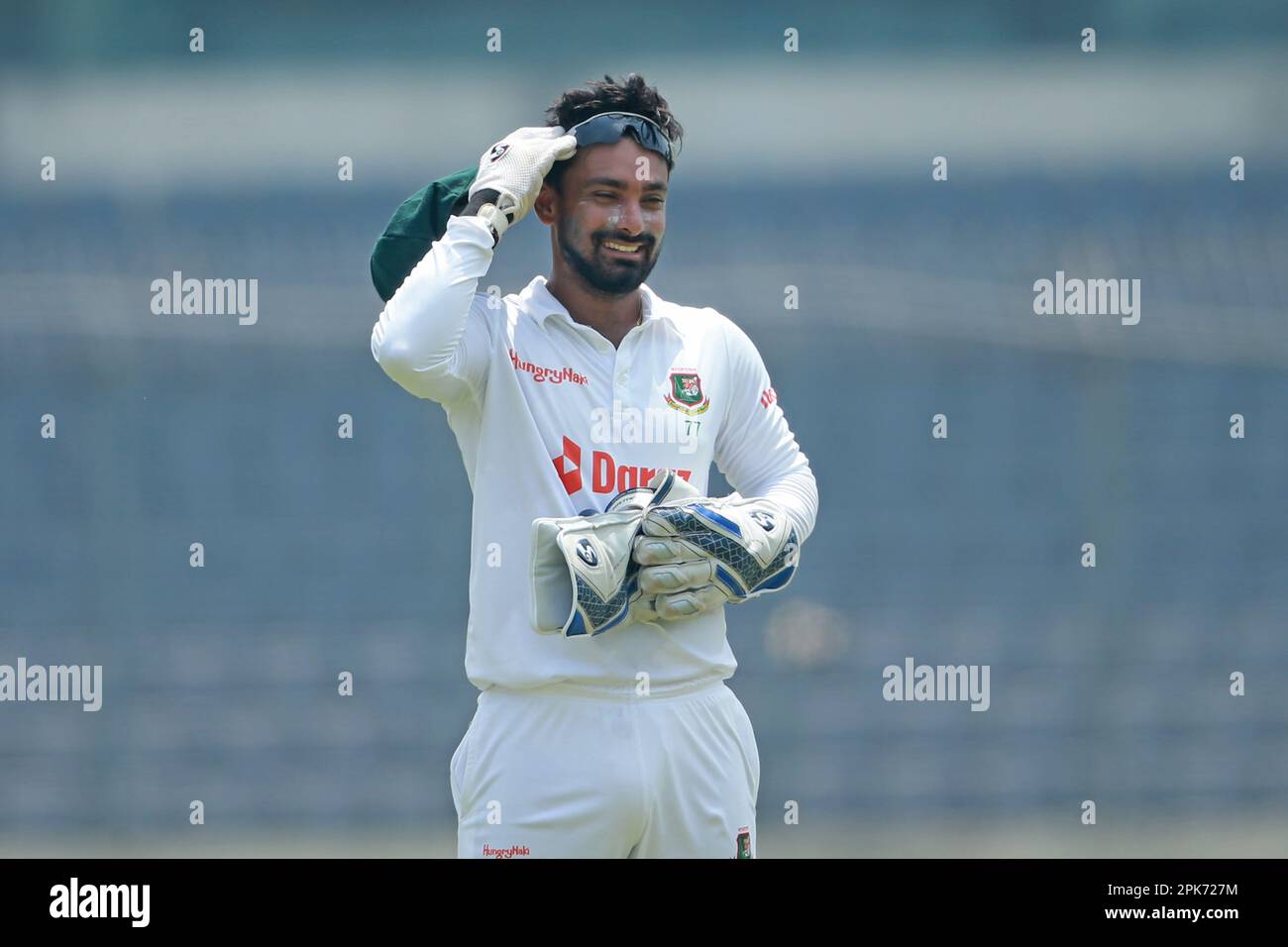 Litton Kumar das am dritten Tag des alleinigen Testspiels zwischen Bangladesch und Irland im Sher-e-Bangla National Cricket Stadium, Mirpur, Dhaka, Stockfoto