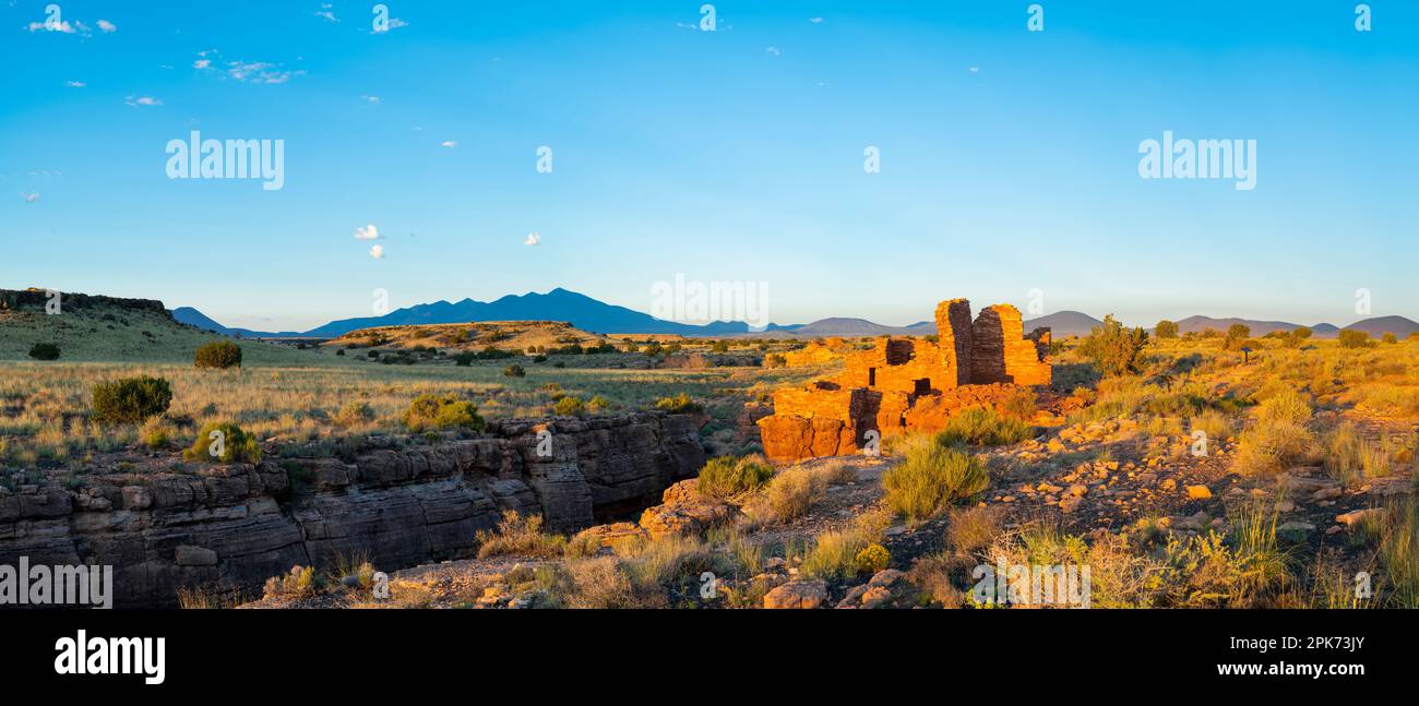 Alte Ruinen in der Prärie, Arizona, USA Stockfoto