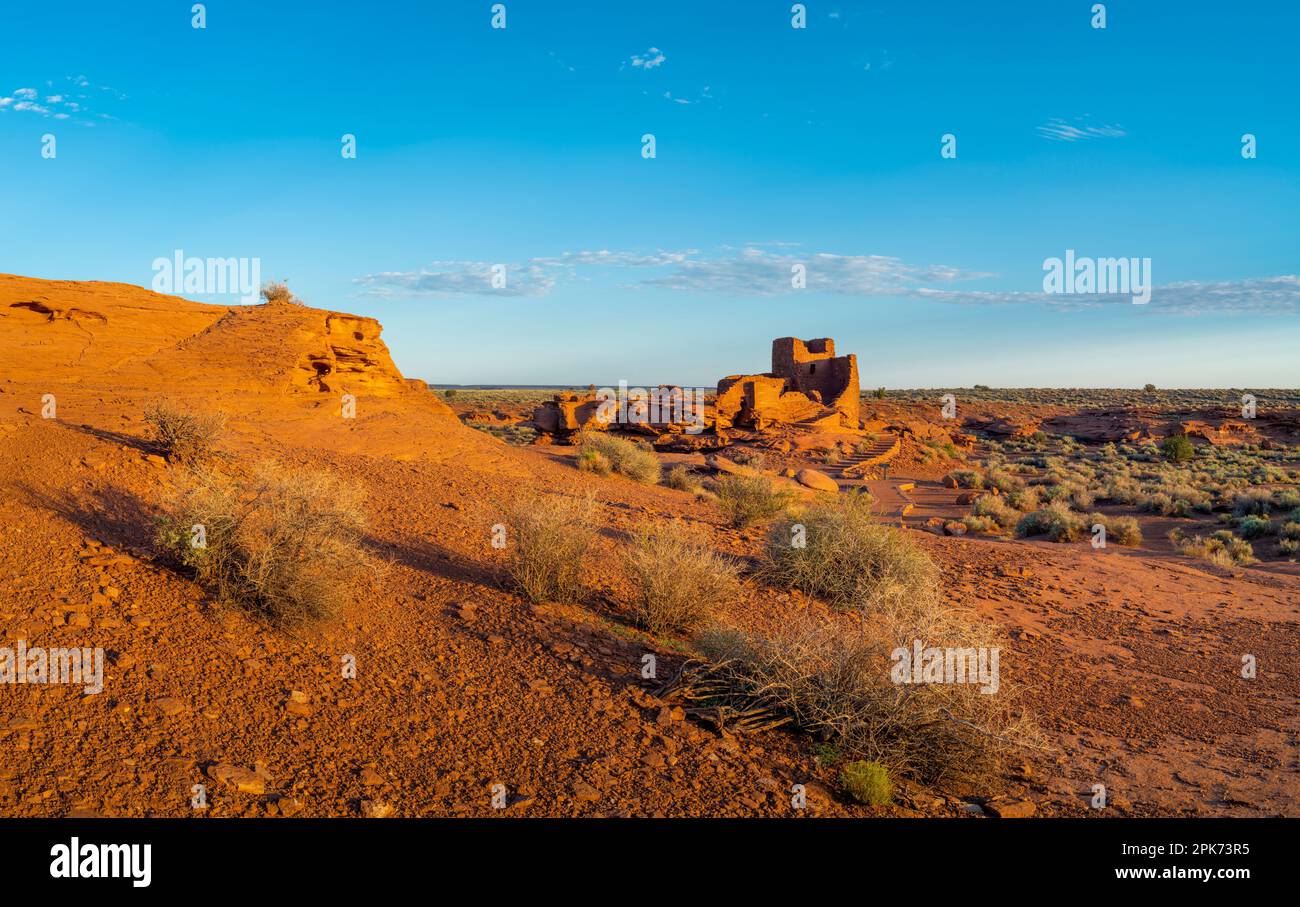 Alte Ruinen in der Prärie, Arizona, USA Stockfoto