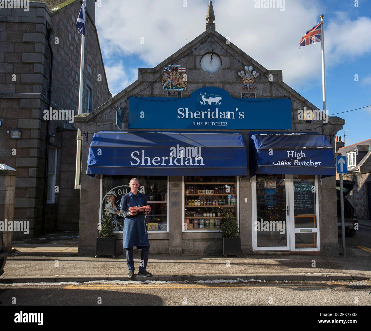 Sheridan Butchers in Ballater, Aberdeenshire, Schottland Stockfoto