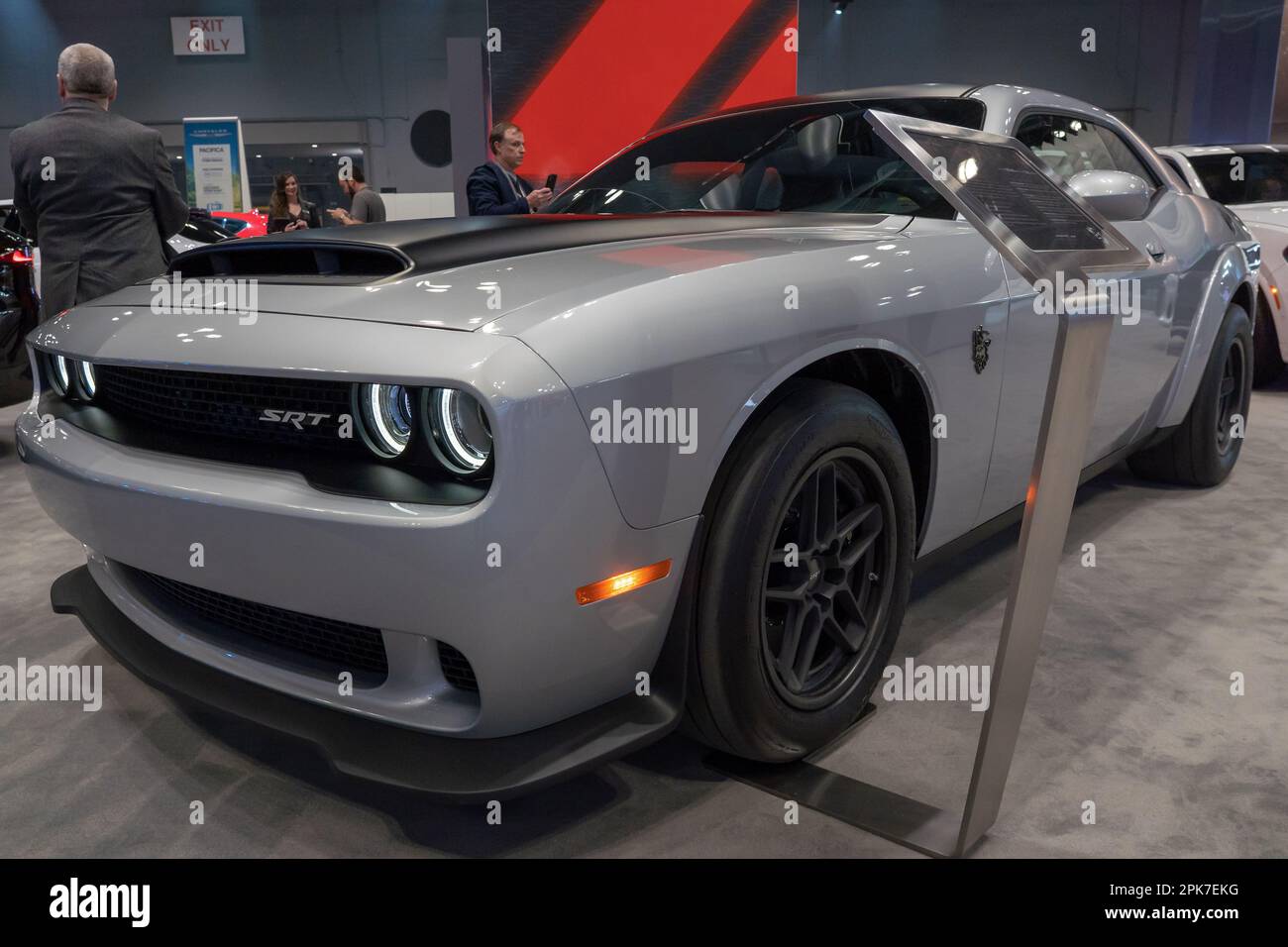 NEW YORK, NEW YORK - 05. APRIL: 2023 Uhr Dodge Challenger SRT Demon 170 bei der Pressevorschau der International Auto Show im Jacob Javits Convention Center am 5. April 2023 in New York City. Stockfoto