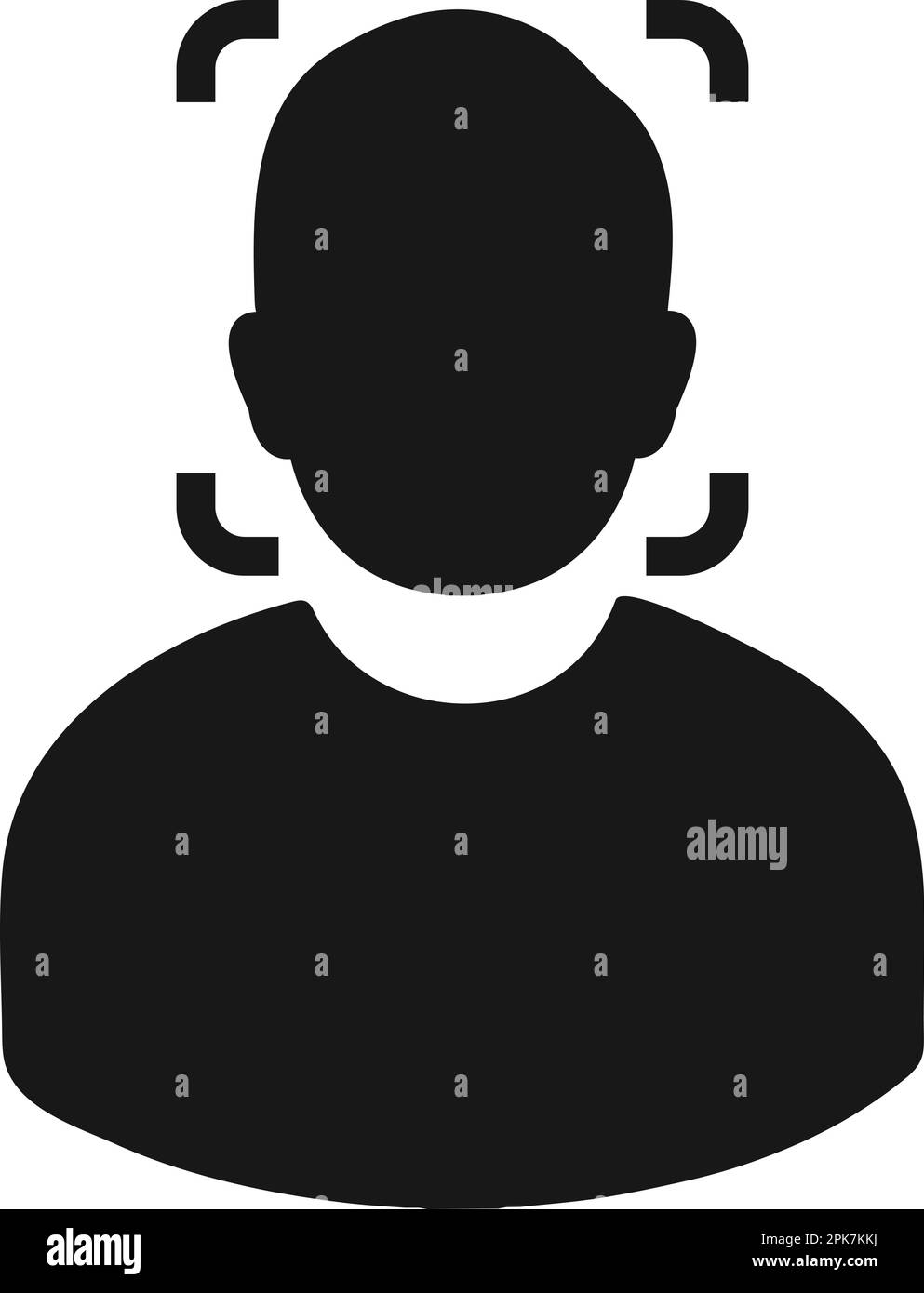 Symbol Für Biometrische Gesichtserkennung. Flache Vektor-EPS. Stock Vektor