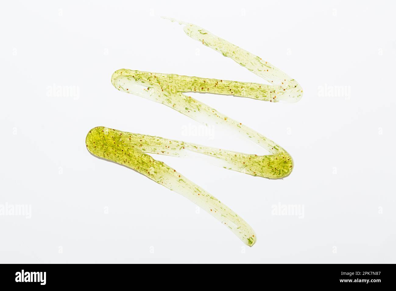 Grünes Gel-Peeling mit Reinigungsmuster Stockfoto