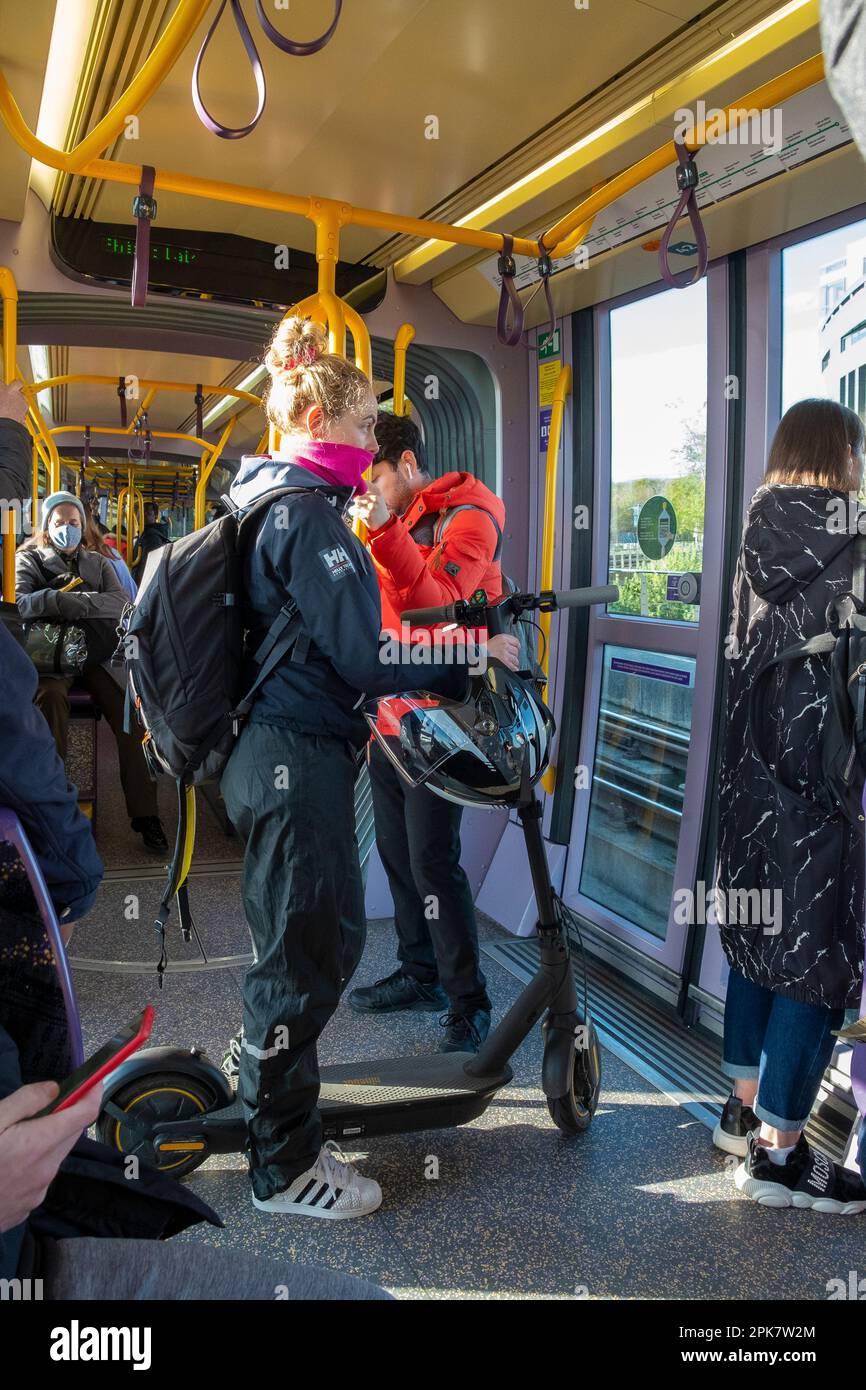 E Roller auf LUAS Stockfoto