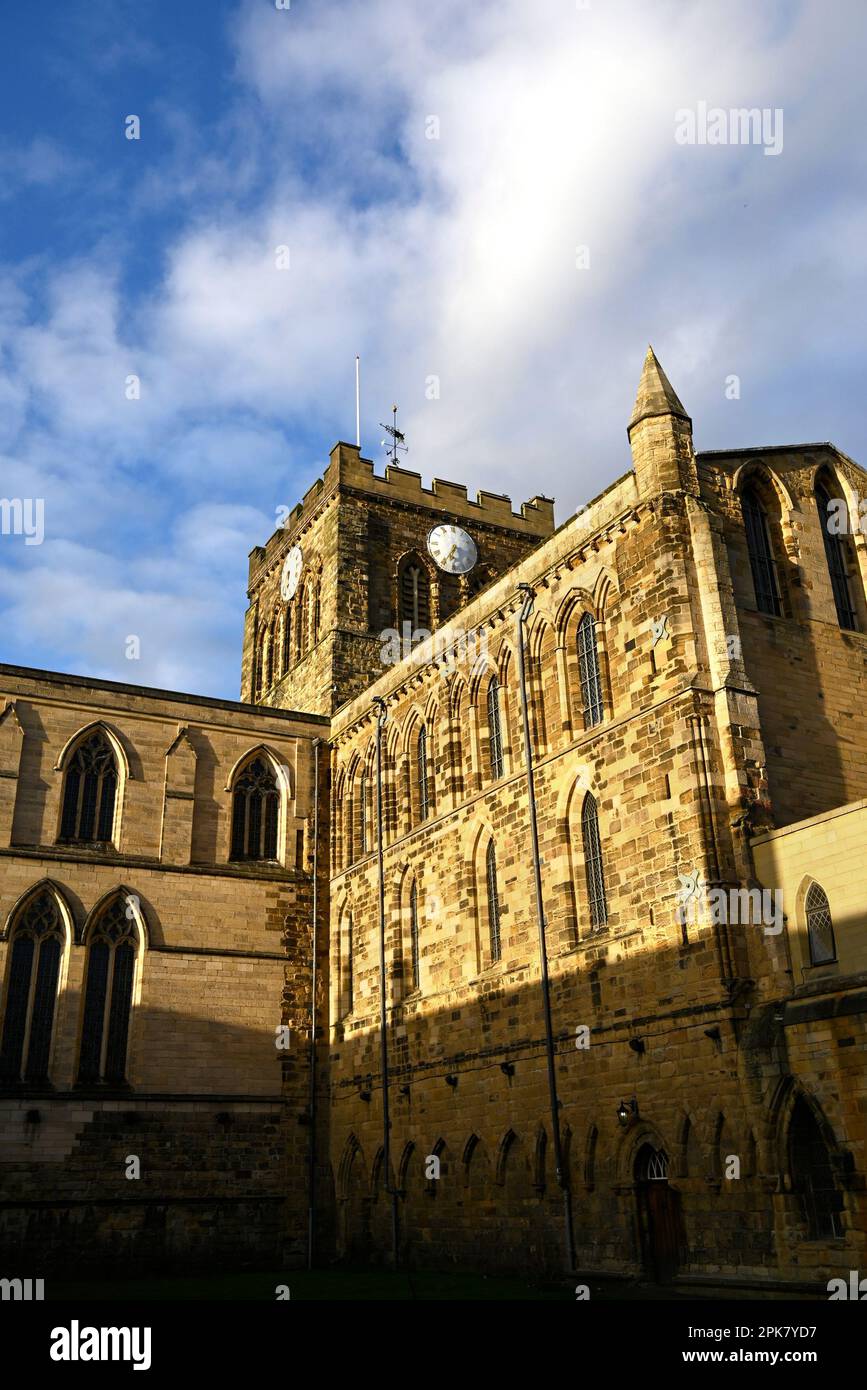 Hexham, Northumberland, England, Großbritannien. Hexham Abbey (Kirche der Augustinischen Priory von St. Andrew - c1170-1250 - Norman) Stockfoto