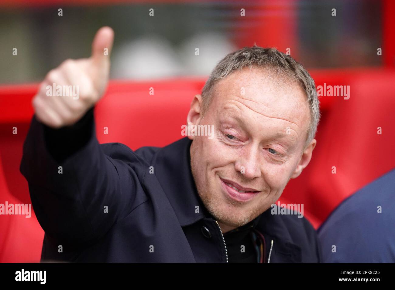 Aktenfoto vom 01.-04-2023 von Nottingham Forest Manager Steve Cooper. Steve Cooper, Chef von Nottingham Forest, war nicht überrascht über die öffentliche Unterstützung des Clubs, der sagte, er stehe in ständigem dialog mit dem Eigentümer Evangelos Marinakis. Ausgabedatum: Donnerstag, 6. April 2023. Stockfoto