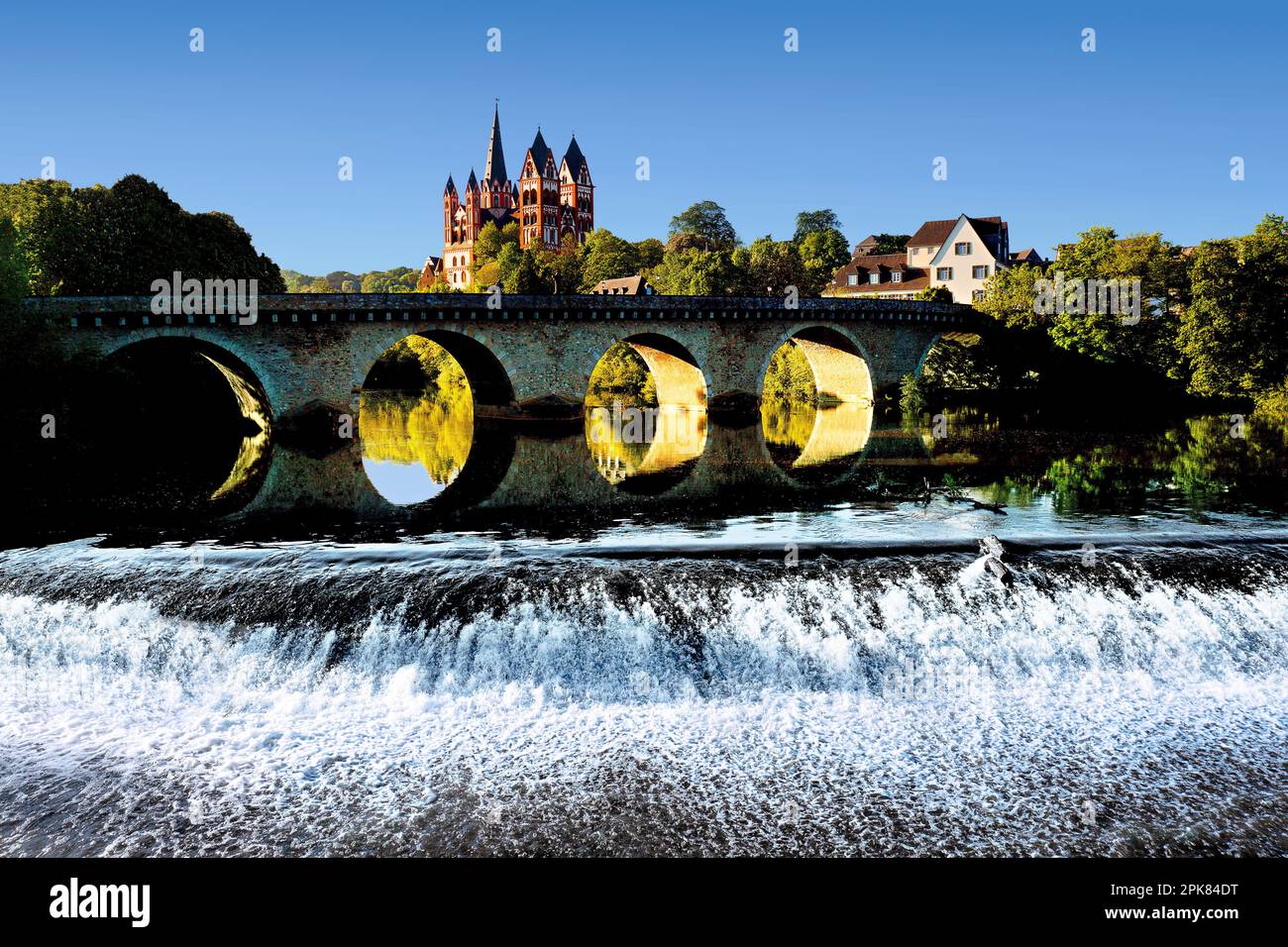 Limburger Dom, Alte Brücke, Limburg an der Lahn, Hessen, Deutschland Stockfoto