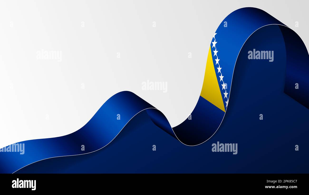 Hintergrund der bosnischen Bandflagge. Auswirkungselement für die Verwendung, die Sie daraus machen möchten. Stock Vektor
