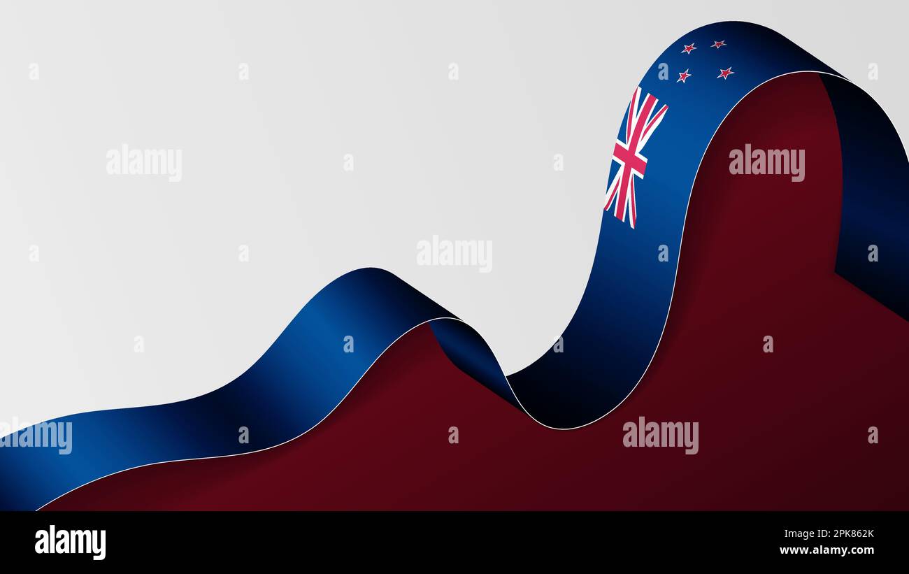 Hintergrund der Flaggen auf dem Newzealand-Band. Auswirkungselement für die Verwendung, die Sie daraus machen möchten. Stock Vektor