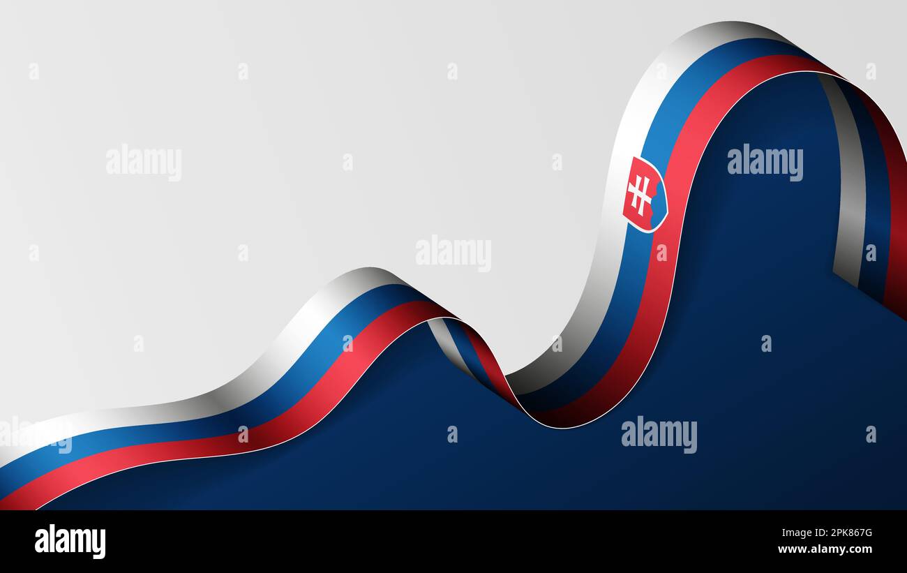 Hintergrund der slowakischen Bandflagge. Auswirkungselement für die Verwendung, die Sie daraus machen möchten. Stock Vektor