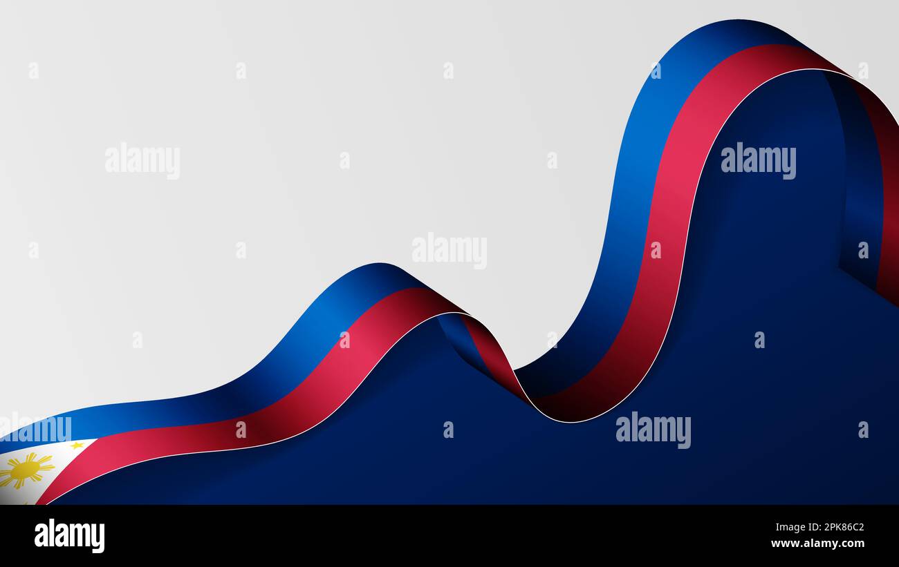 Hintergrund der philippinischen Bandflagge. Auswirkungselement für die Verwendung, die Sie daraus machen möchten. Stock Vektor