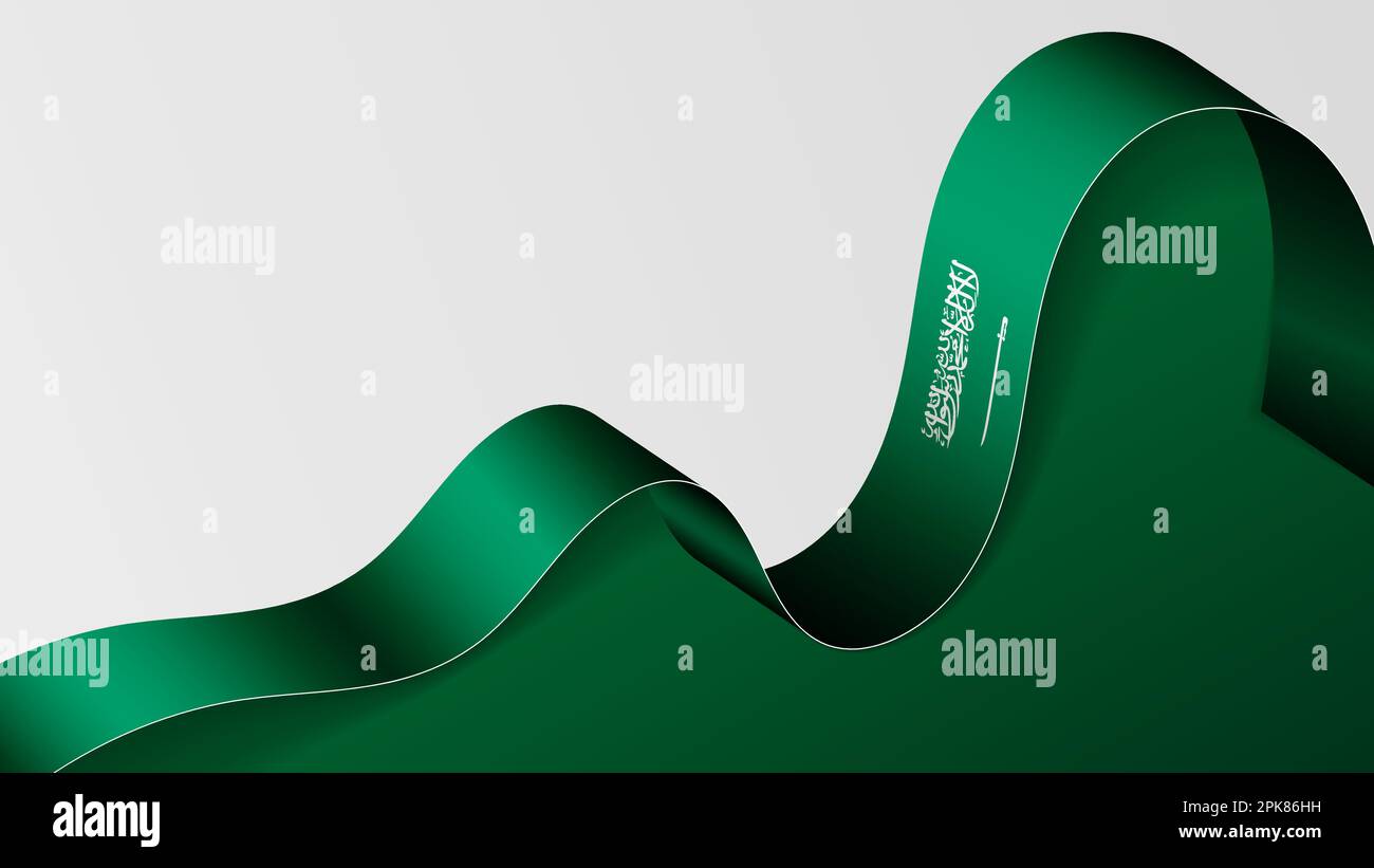 Hintergrund der SaudiArabien-Bandflagge. Auswirkungselement für die Verwendung, die Sie daraus machen möchten. Stock Vektor